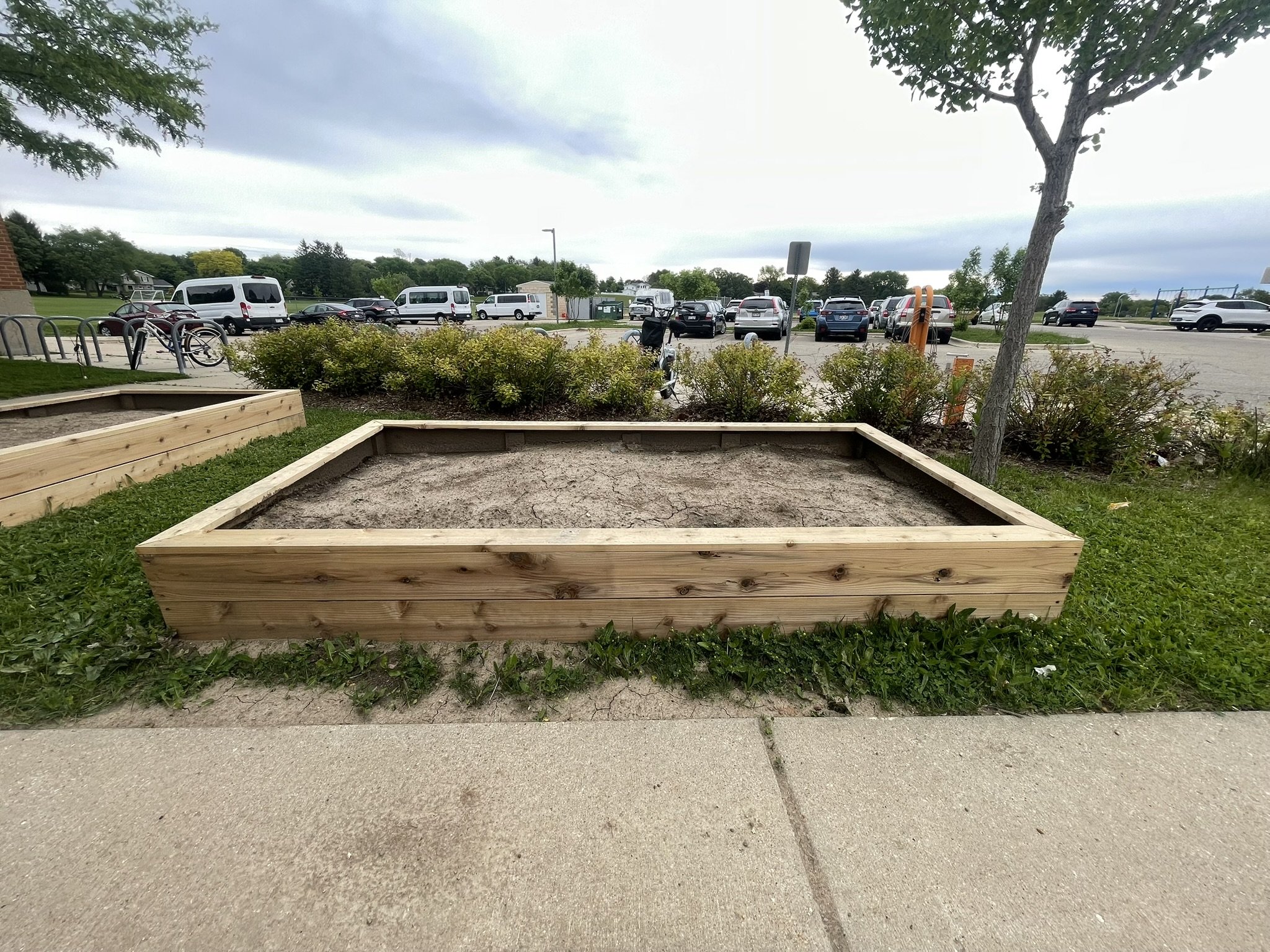 Cedar raised garden beds — Lussier Community Education Center, Madison WI