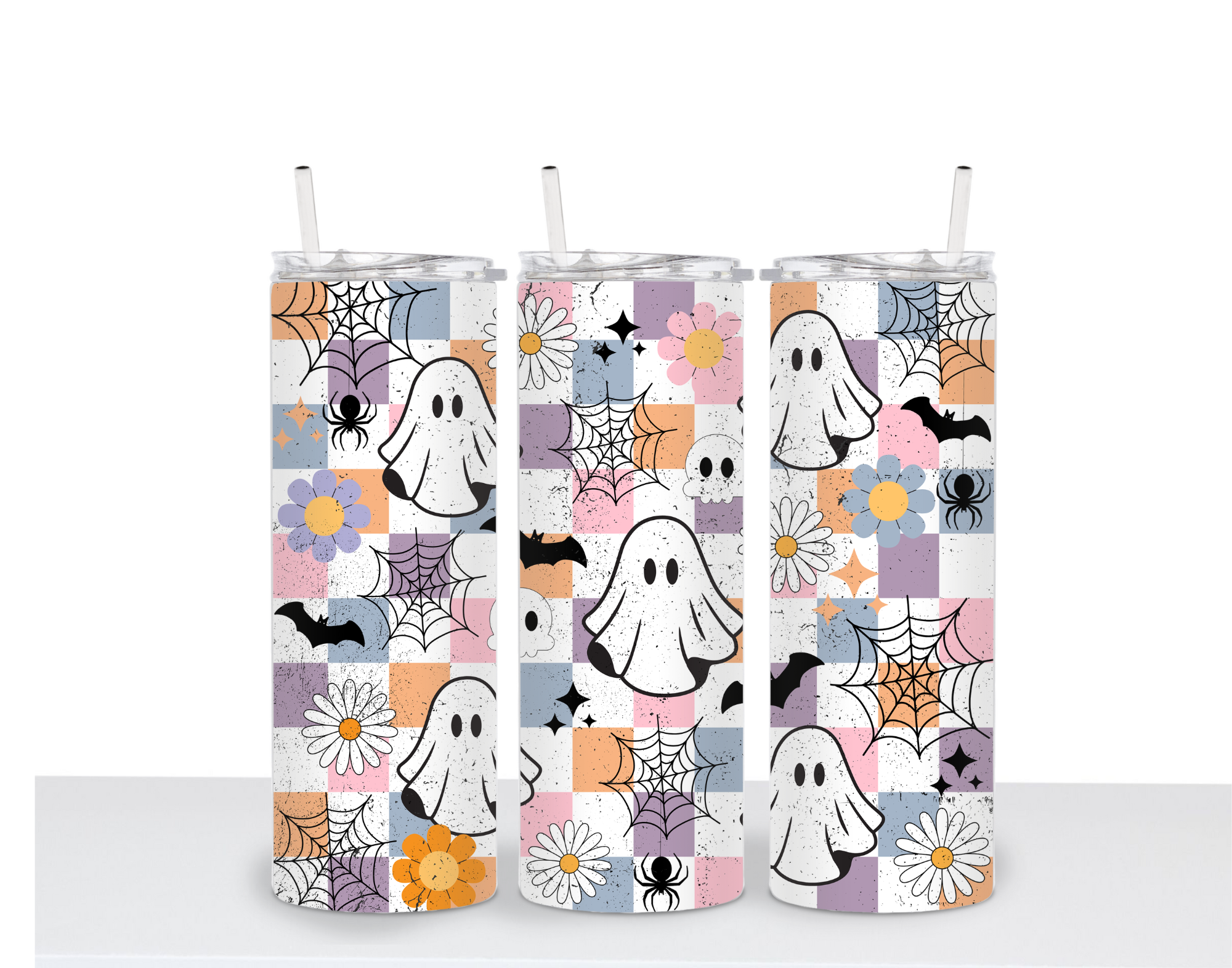 Checkered Ghosts and Bats 20oz