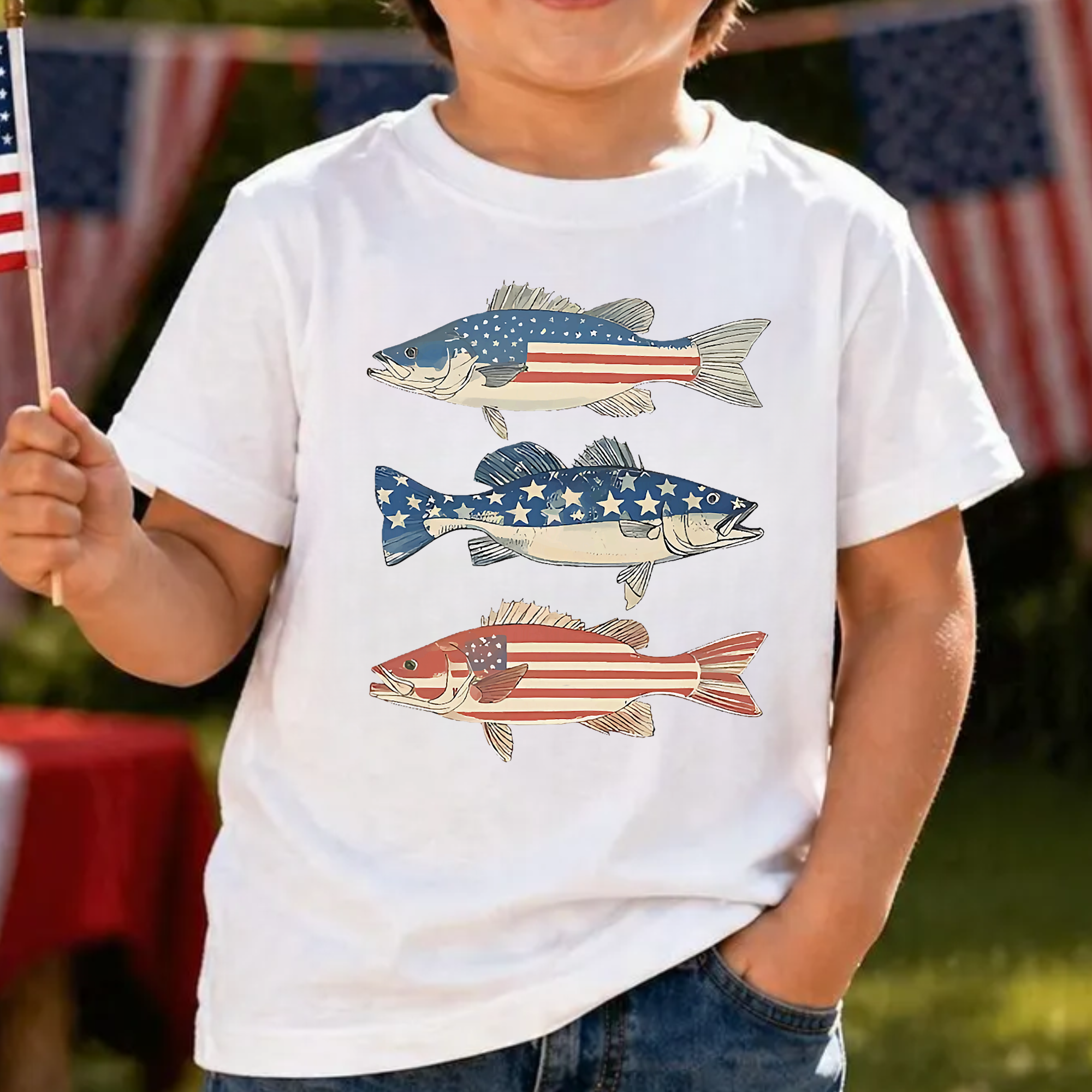 Retro Red White and Blue
