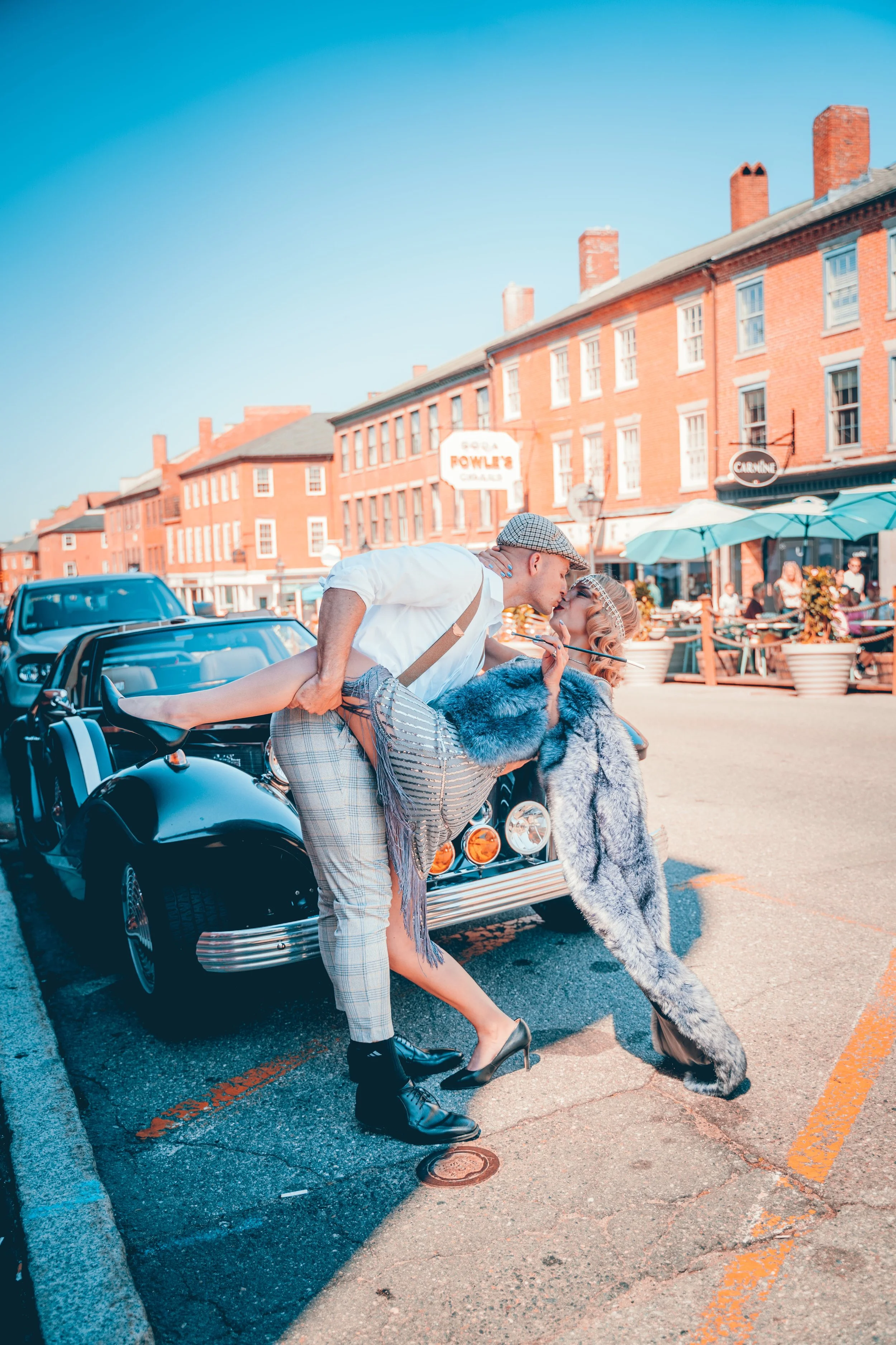A beautiful golden hour first look captured during a Rhode Island wedding.