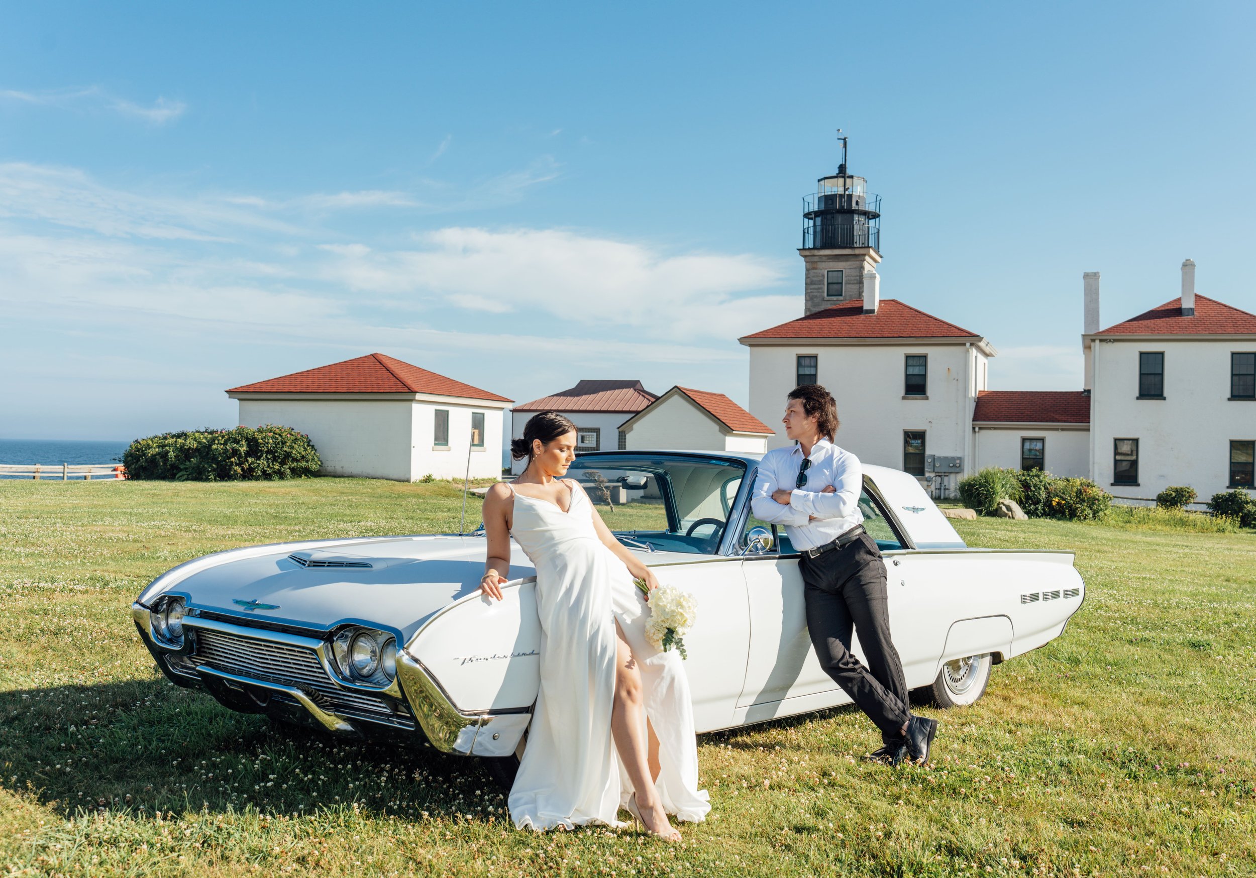 A romantic summer wedding portrait captured in Rhode Island by Wedding by Harry.