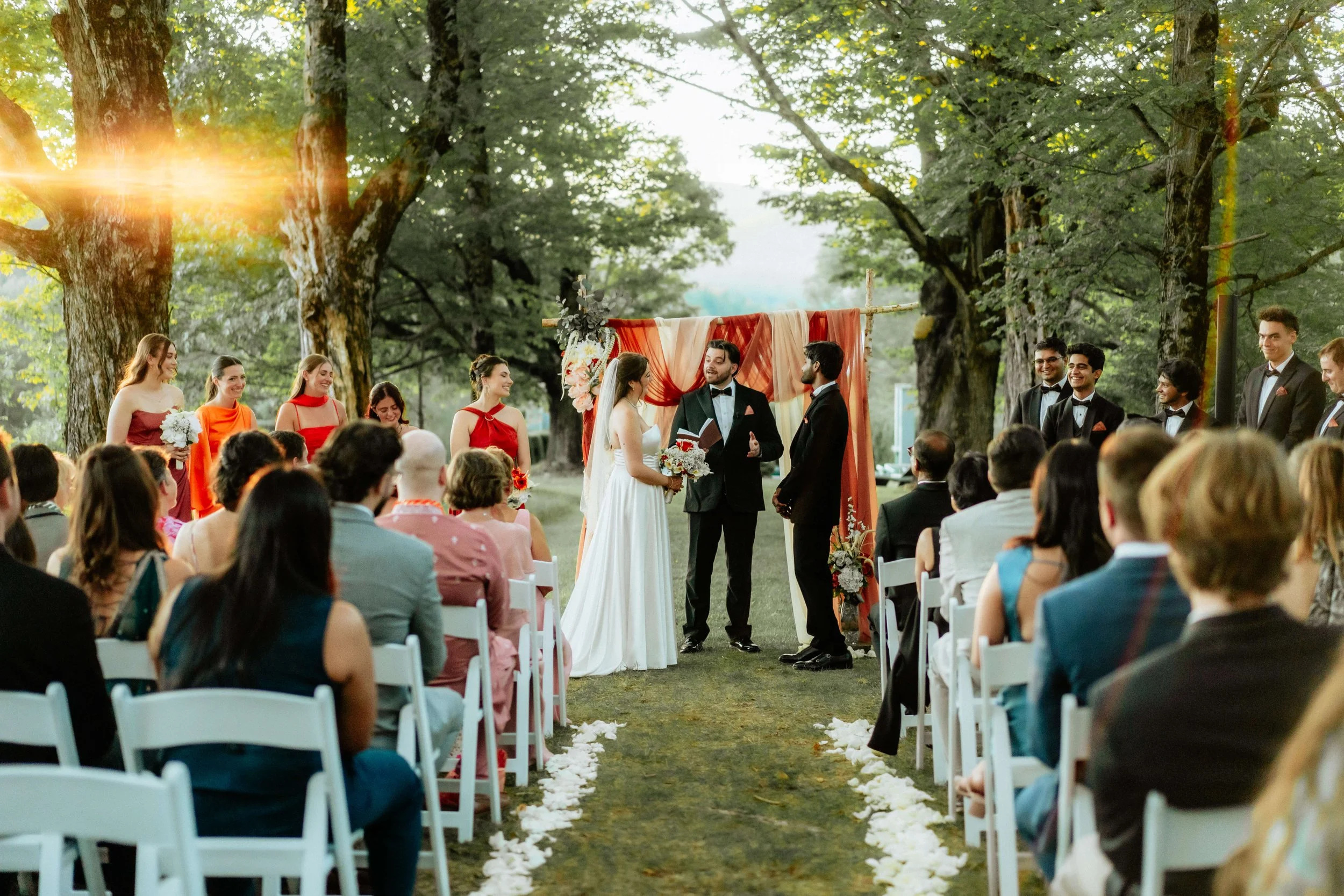Emotional moment captured during a wedding ceremony in Vermont.
