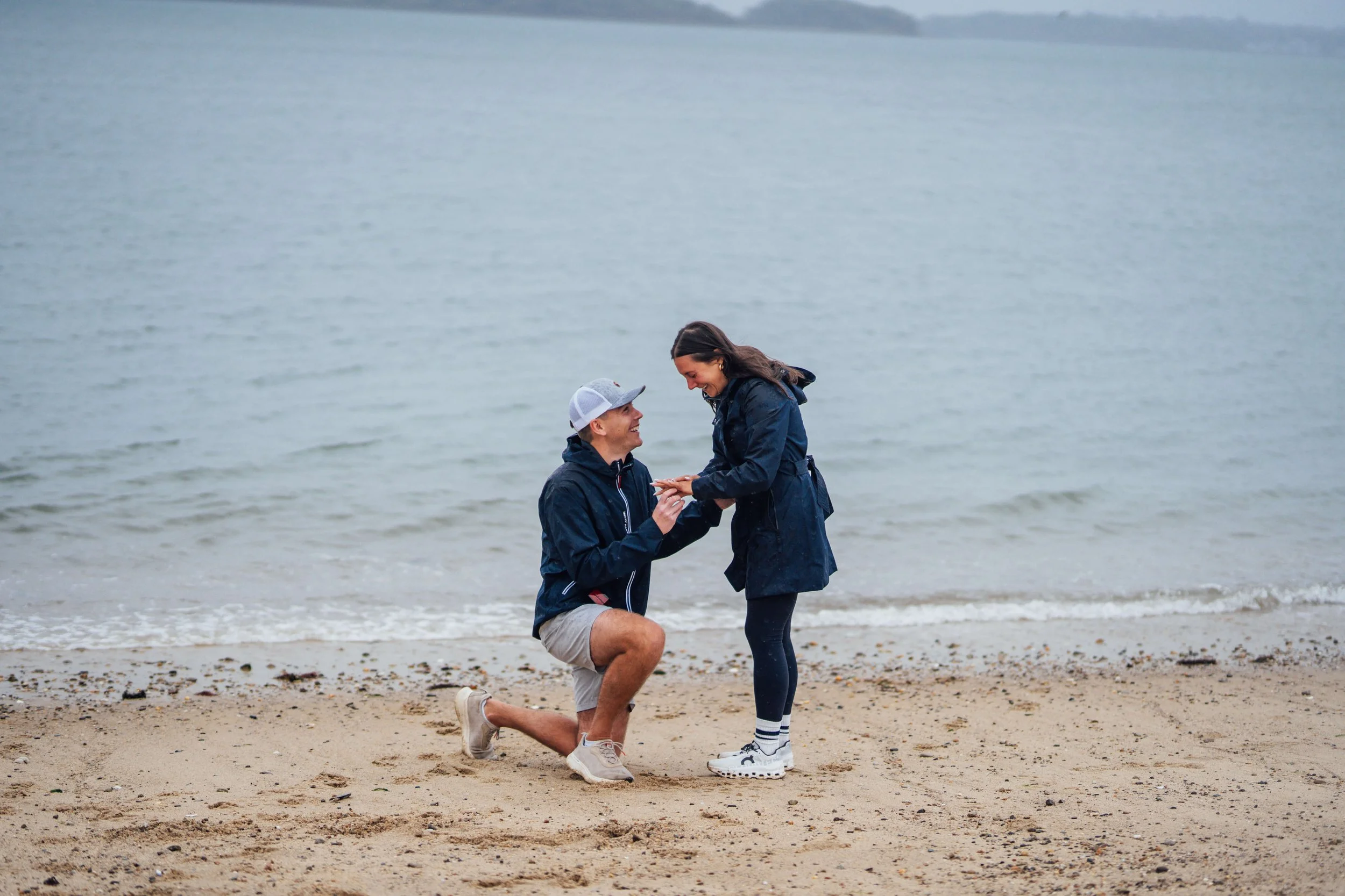 Romantic beach proposal in Quincy Massachusetts near Boston