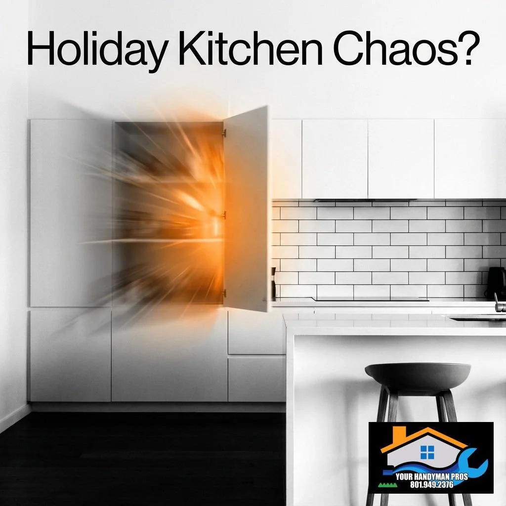 Utah Valley: Is your kitchen secretly plotting chaos for your holiday feast? 😰 Wobbly cabinets, dim lighting, shaky islands, not enough outlets, and sticky drawers can turn holiday prep into a stress-fest fast! Don&rsquo;t let a stuck drawer or a wo