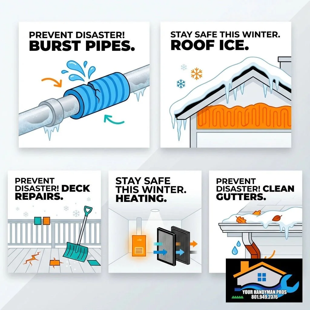 Salt Lake Valley neighbors: ready to dodge winter home disasters before they even show up?☃️ Here are 7 nightmares you DON&rsquo;T want in January (and how to avoid them):

1️⃣ Burst pipes: Insulate &amp; keep &lsquo;em cozy.
2️⃣ Ice dams: Clear gutt