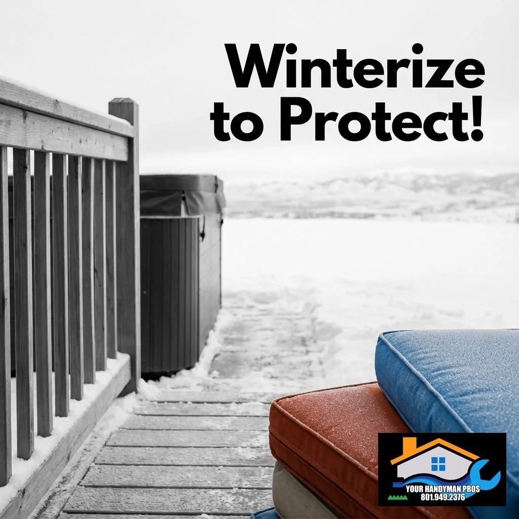 Is your deck, patio, and hot tub ready for their winter showdown with Utah&rsquo;s snow? ☃️ Before the icy curtain falls, give your outdoor spaces some TLC: inspect deck boards, seal cracks, stash cushions, and grab insulated covers. Snow piles can t