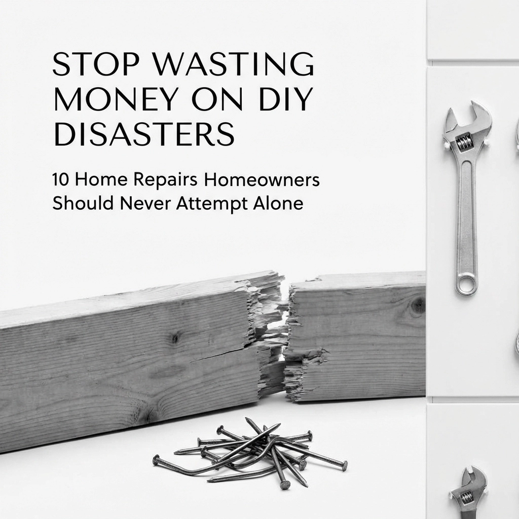 Stop Wasting Money on DIY Disasters: 10 Home Repairs Homeowners Should Never Attempt Alone