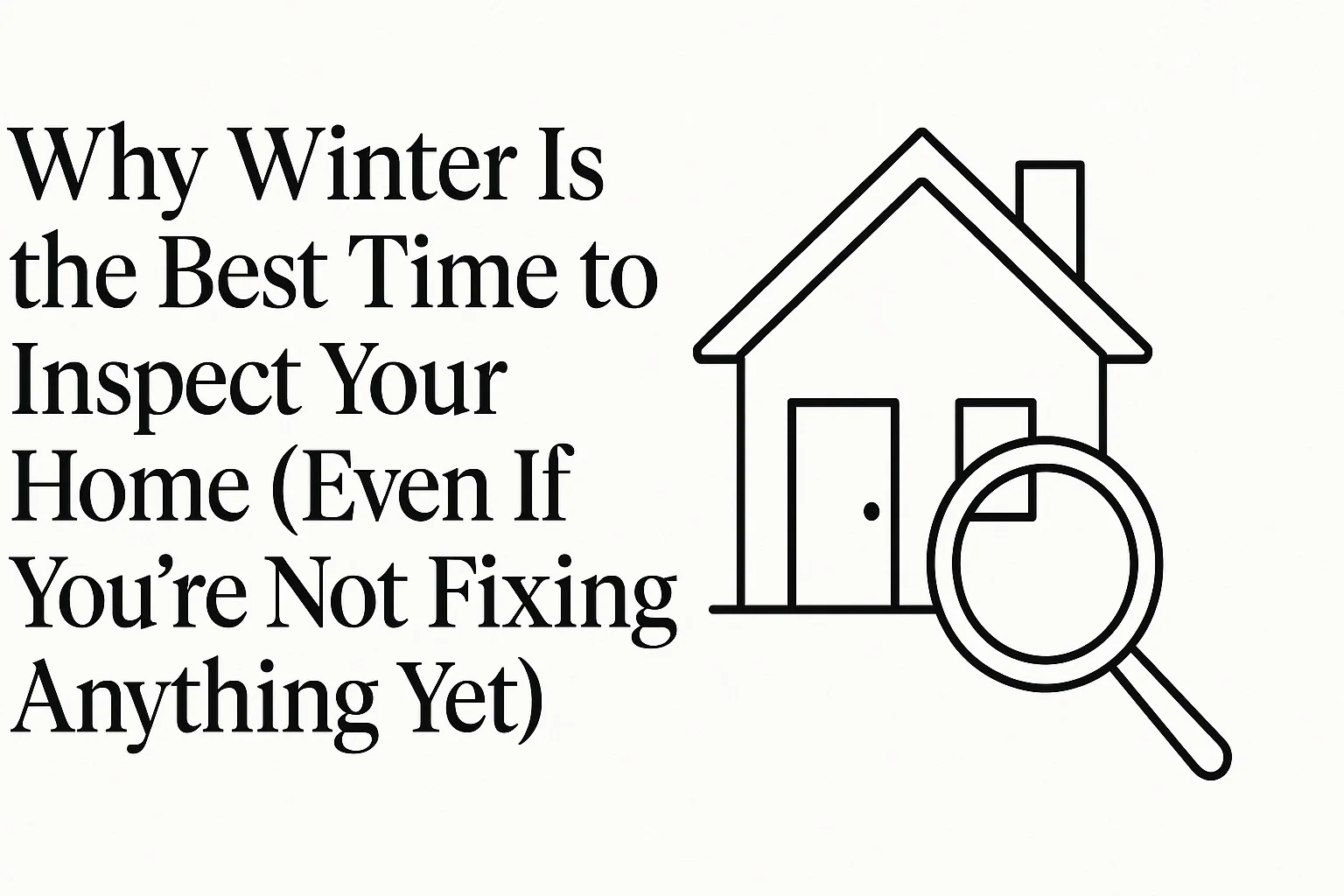 Why Winter Is the Best Time to Inspect Your Home (Even If You're Not Fixing Anything Yet)