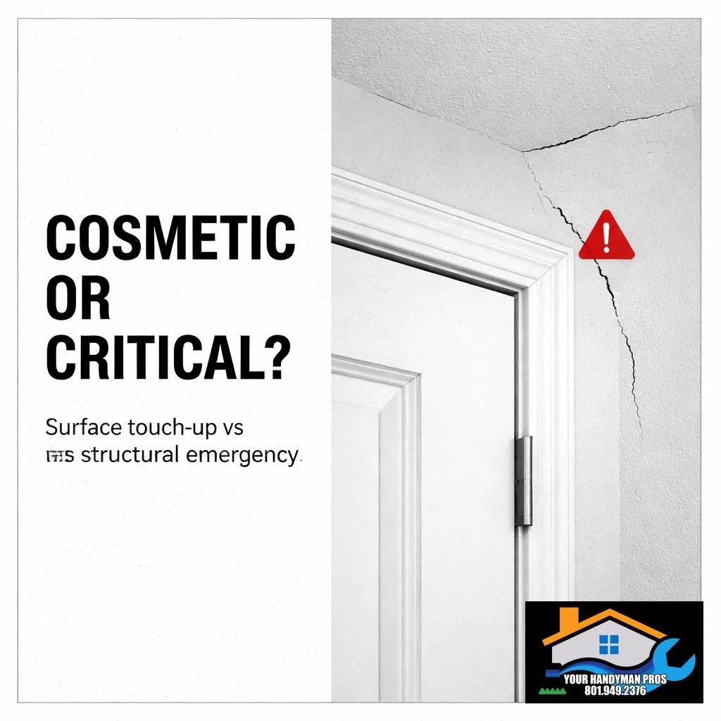 Before you grab the spackle&hellip; is it just a surface fix or a sign of something serious?

Cosmetic (quick fix):
&bull; Small nail holes, minor dings
&bull; Hairline cracks that stay the same
&bull; Scuffed trim or peeling paint

Critical (call a 