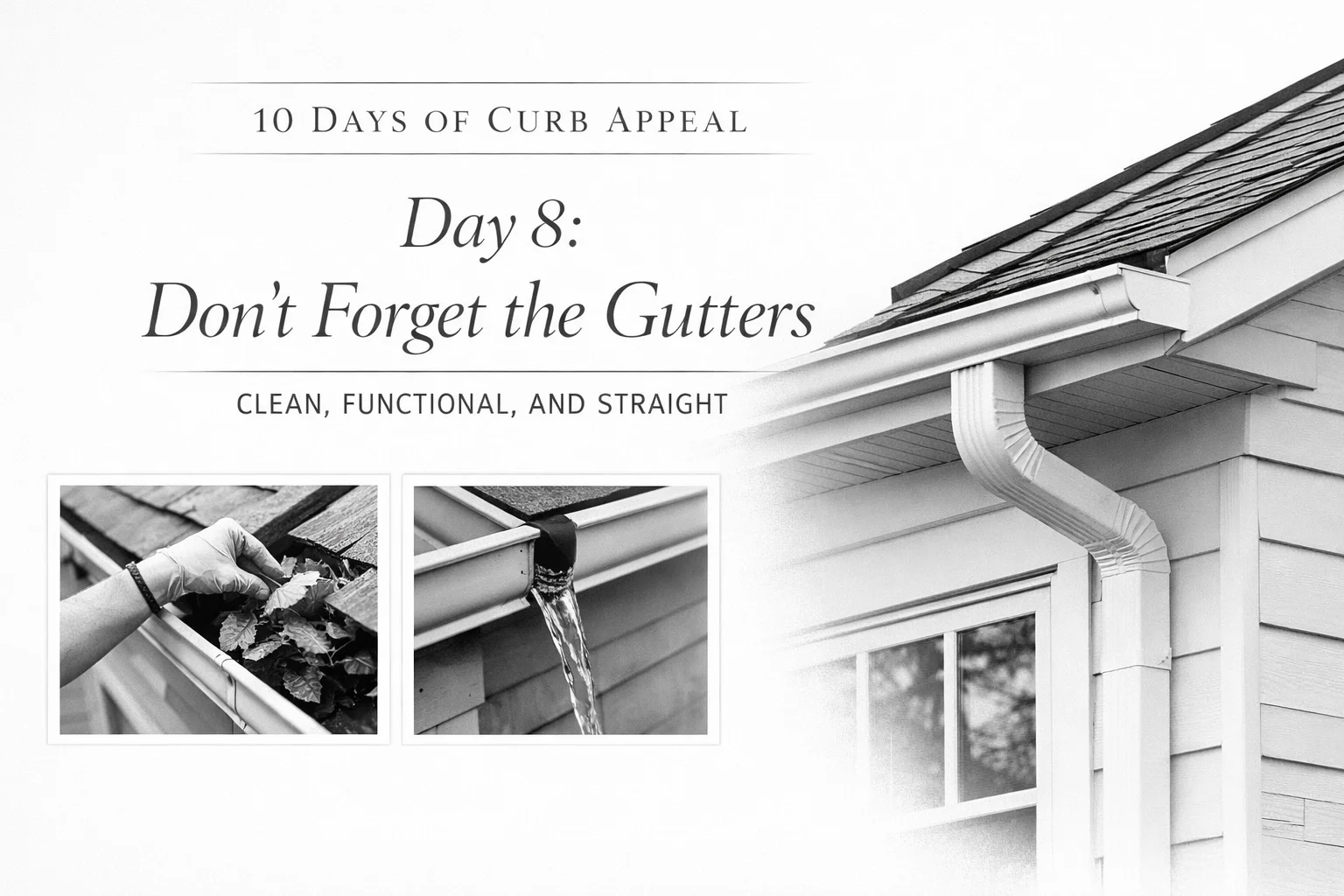 10 Days of Curb Appeal - Day 8: Don't Forget the Gutters, Clean, Functional, and Straight