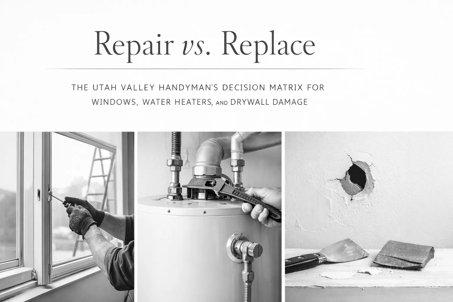 Repair vs. Replace: The Utah Valley Handyman's Decision Matrix for Windows, Water Heaters, and Drywall Damage