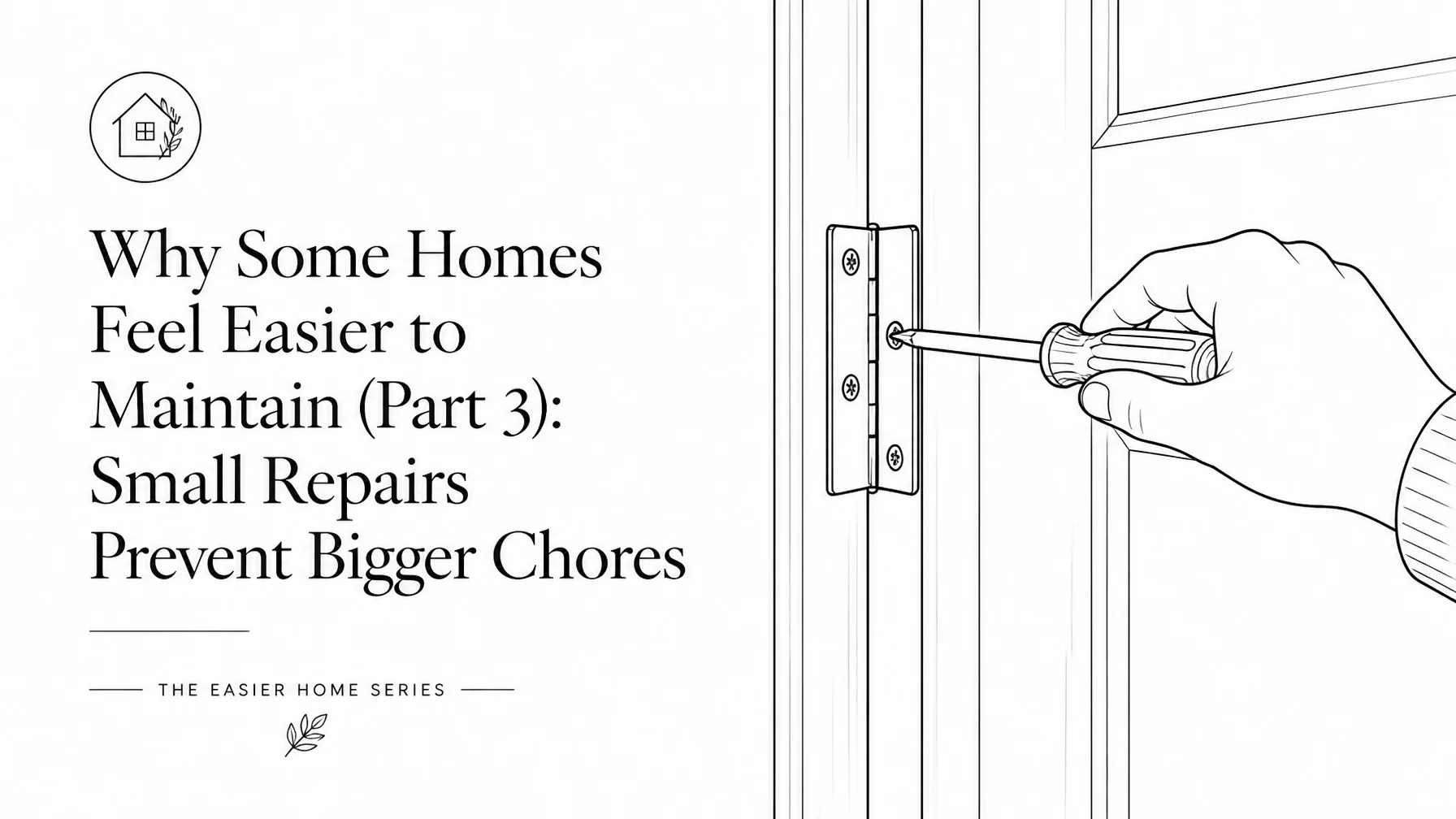 Why Some Homes Feel Easier to Maintain (Part 3): Small Repairs Prevent Bigger Chores