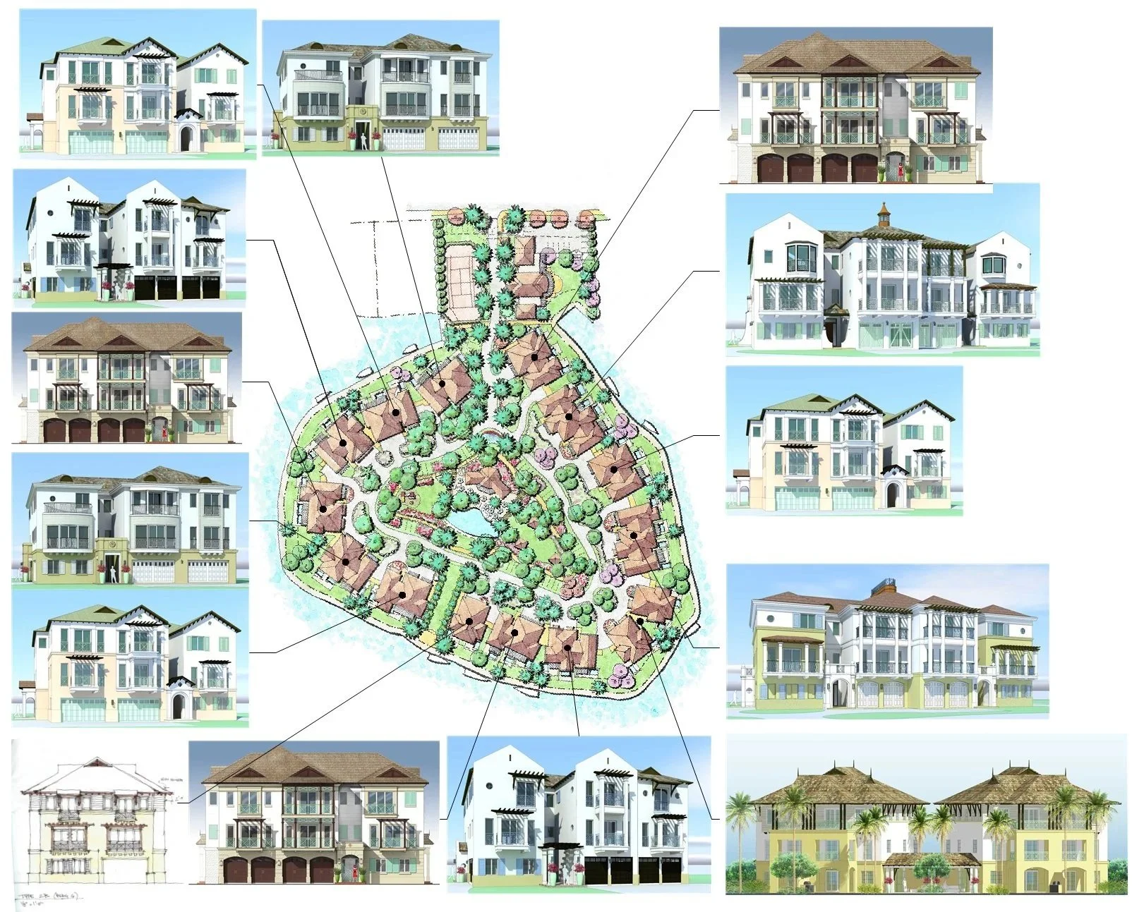 Master plan site with building types