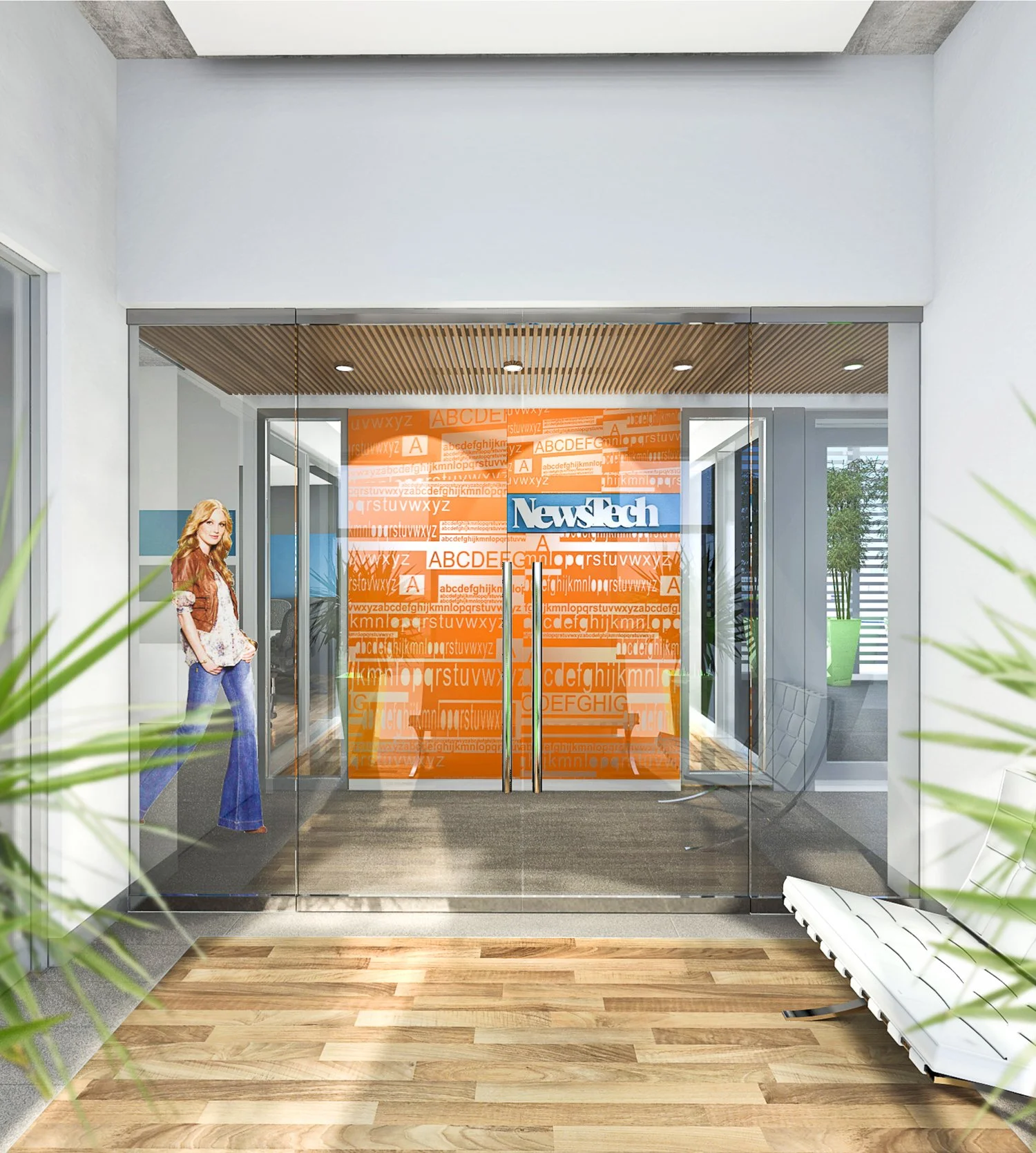 Elevator lobby at the office 2nd floor