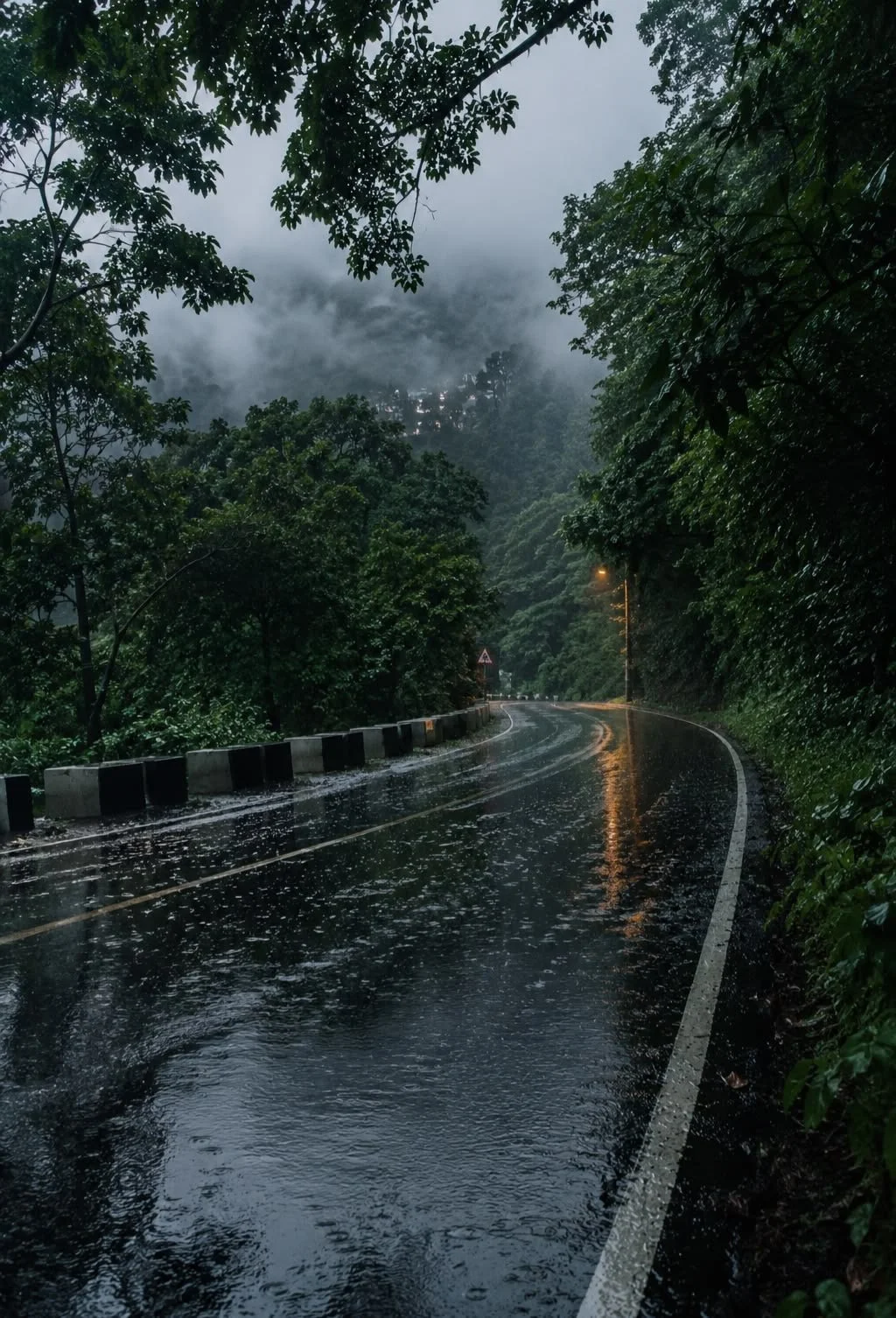 When the rain falls. 