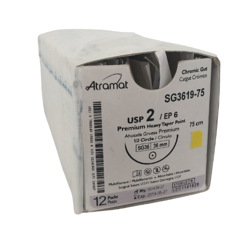 CATGUT CROMICO 2/0 1/2 36MM 75CM SG3619
