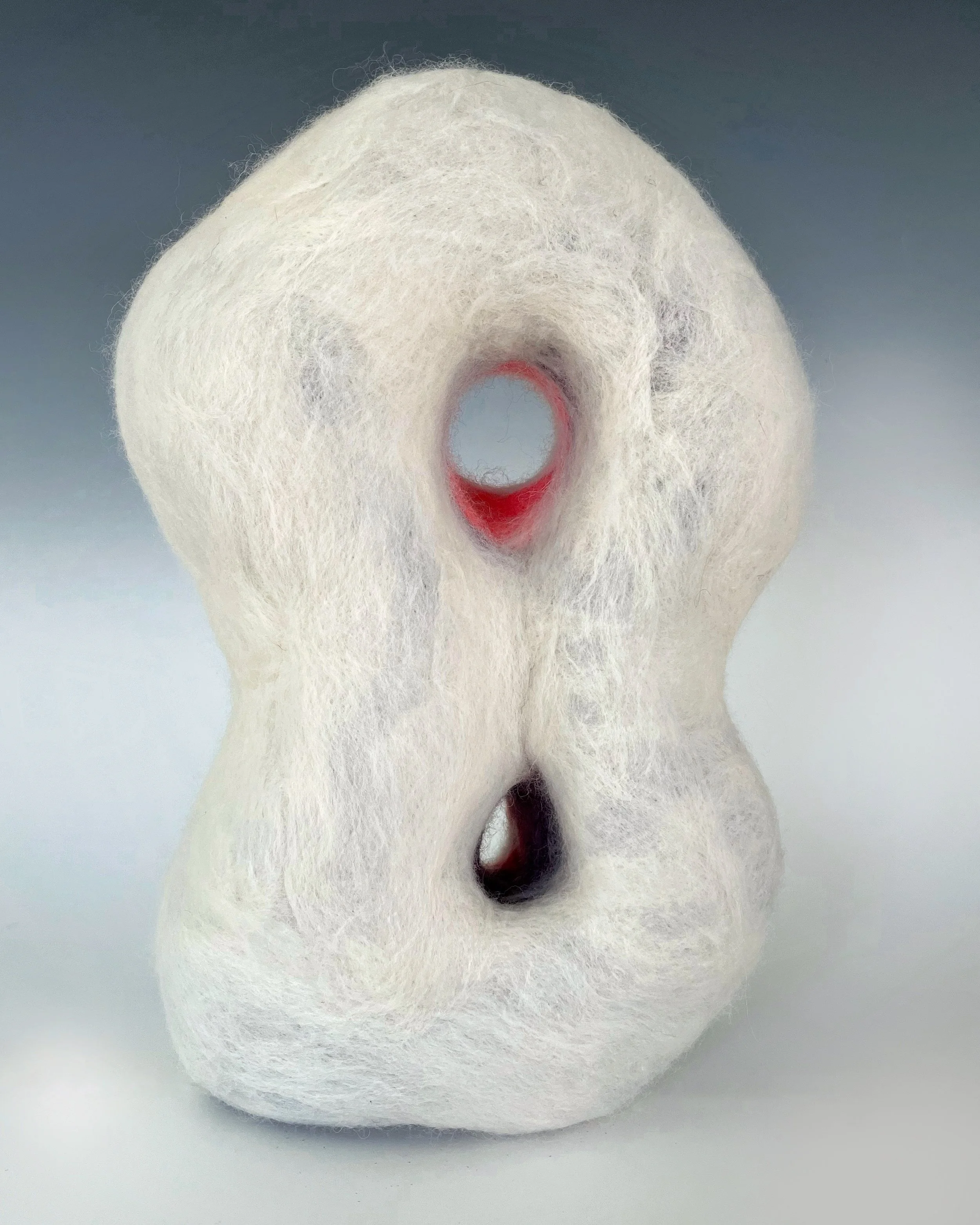 Inner Life; 2024; felted wool, upholstery foam   
16" x 6" x 9"