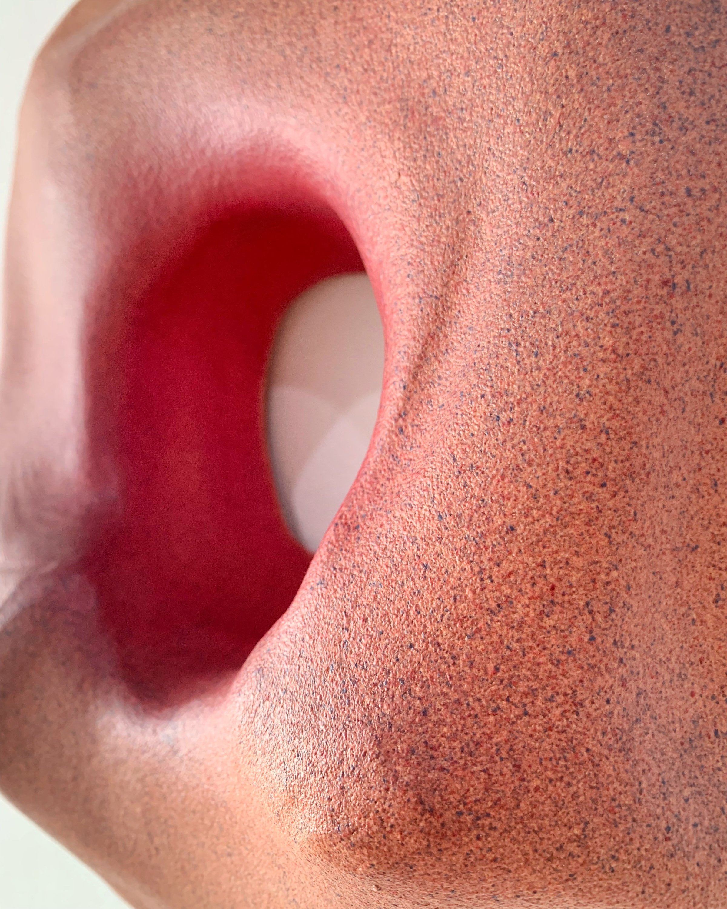 Wall Flesh no. 4 (detail); 2024; ceramic stoneware, glaze   
10" x 11"