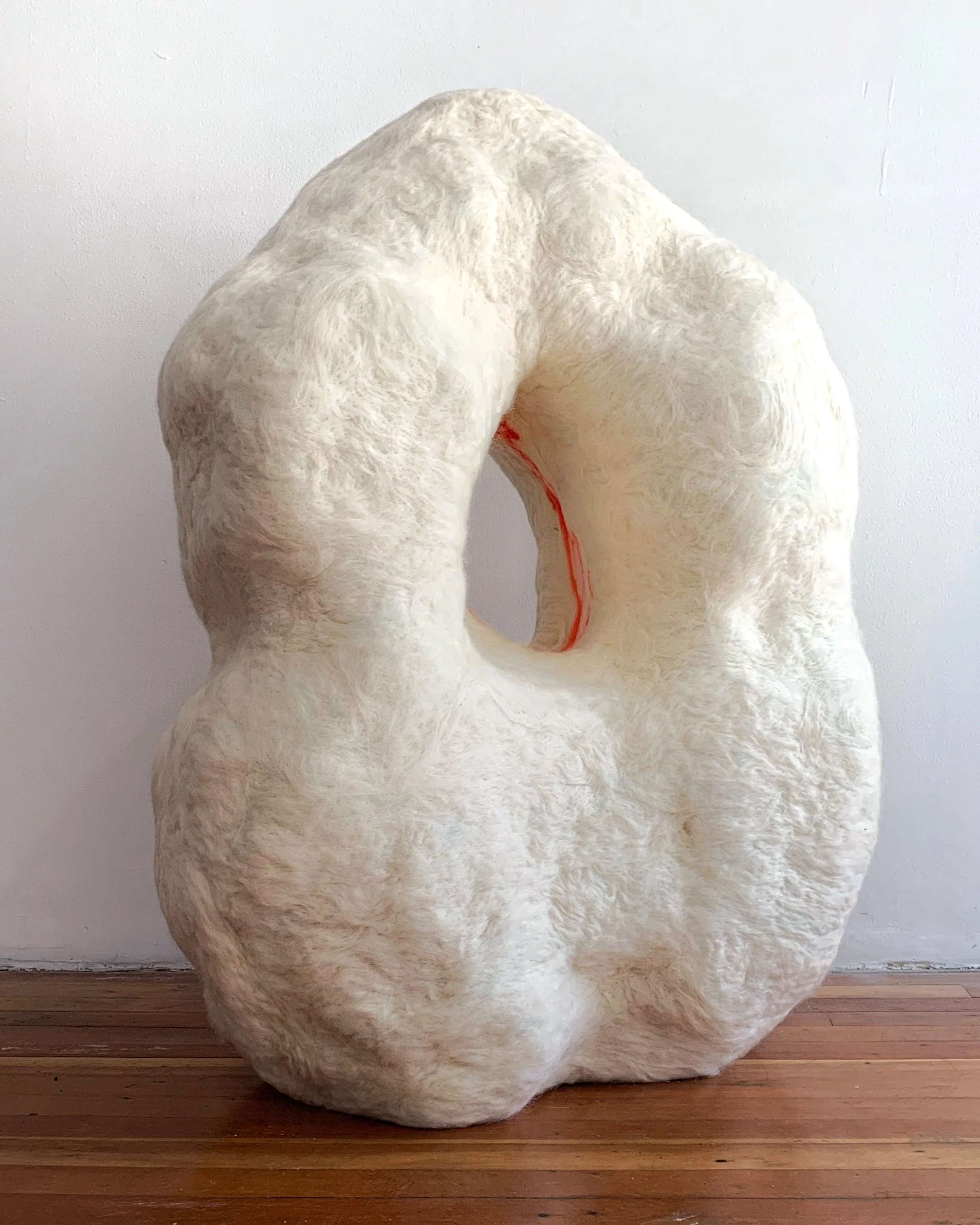 Only if You Ask; 2024; wool, upholstery foam 
24” x 18” x 36”