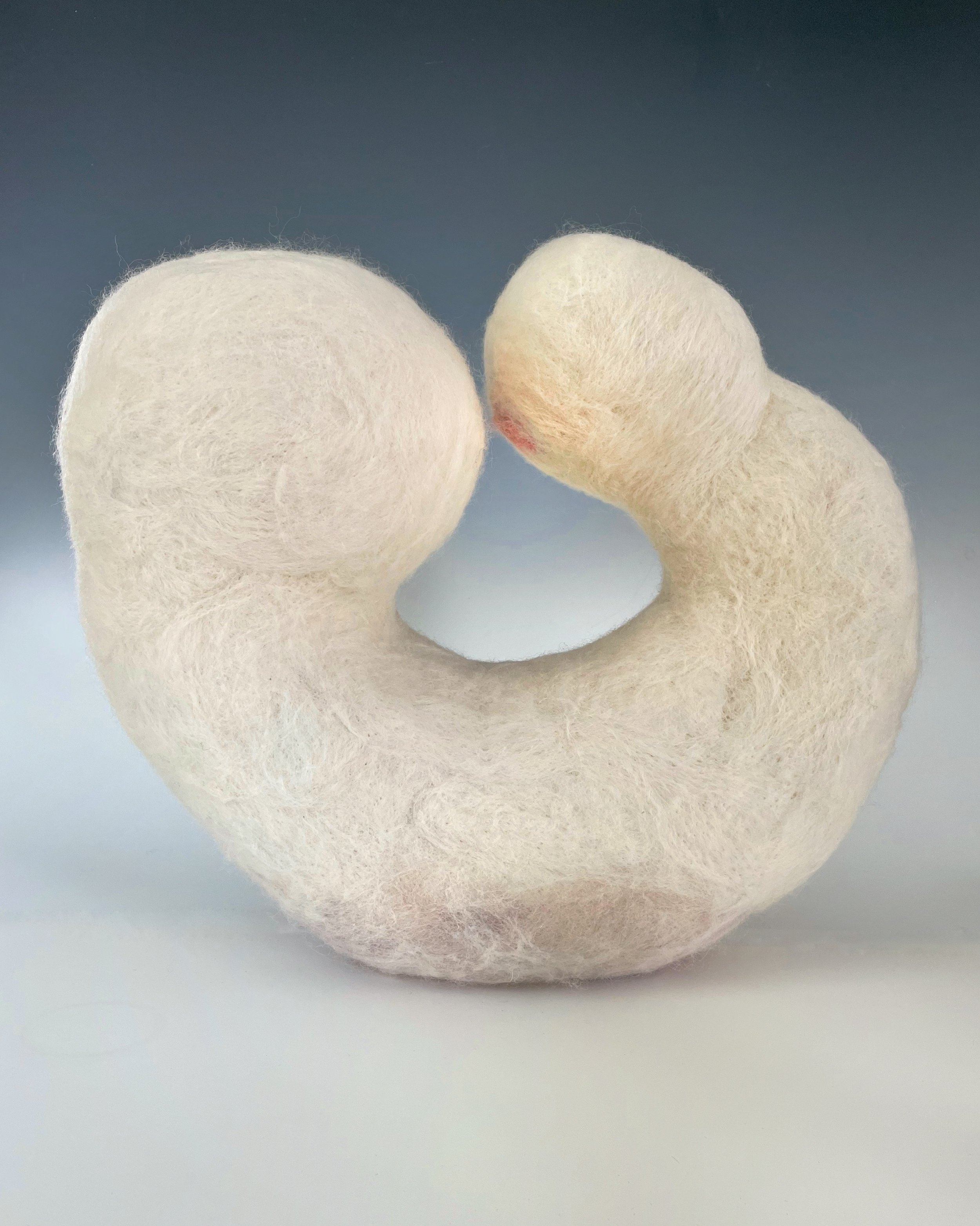 Touchability; 2024; felted wool, upholstery foam   
17" x 6" x 14"