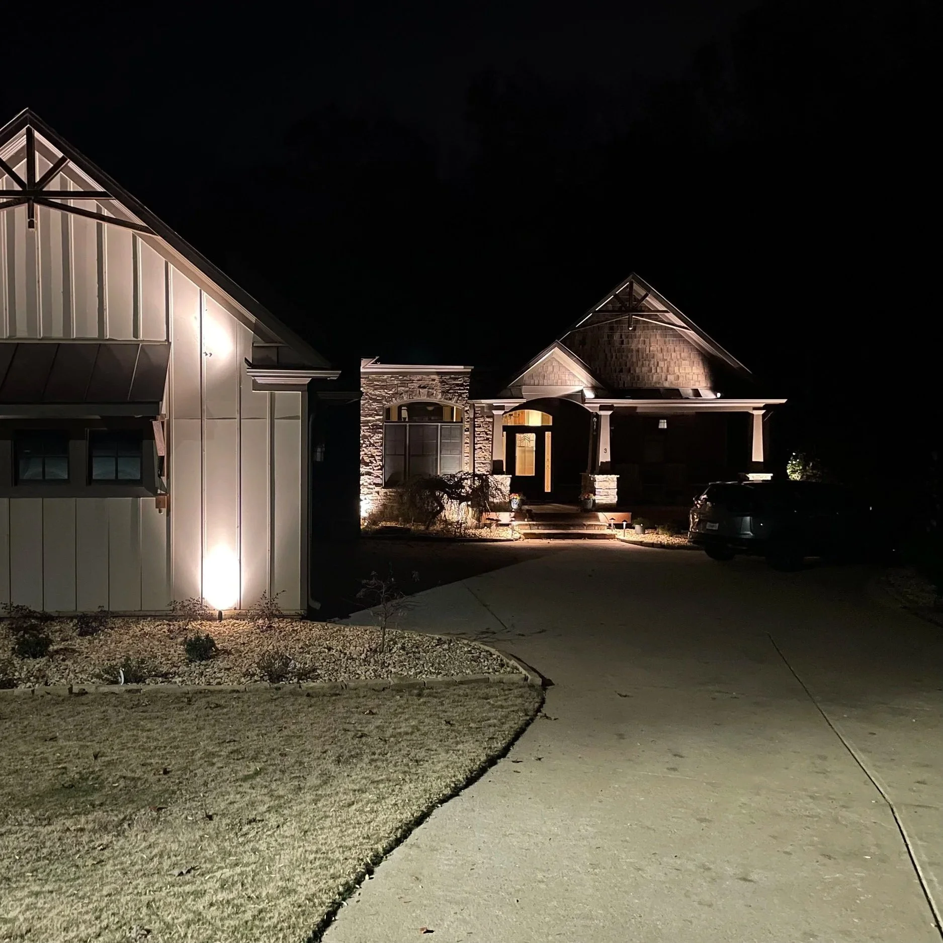 Subtle paver lighting transforms Gainesville yards, blending safety and style for enjoyable nighttime outdoor living.