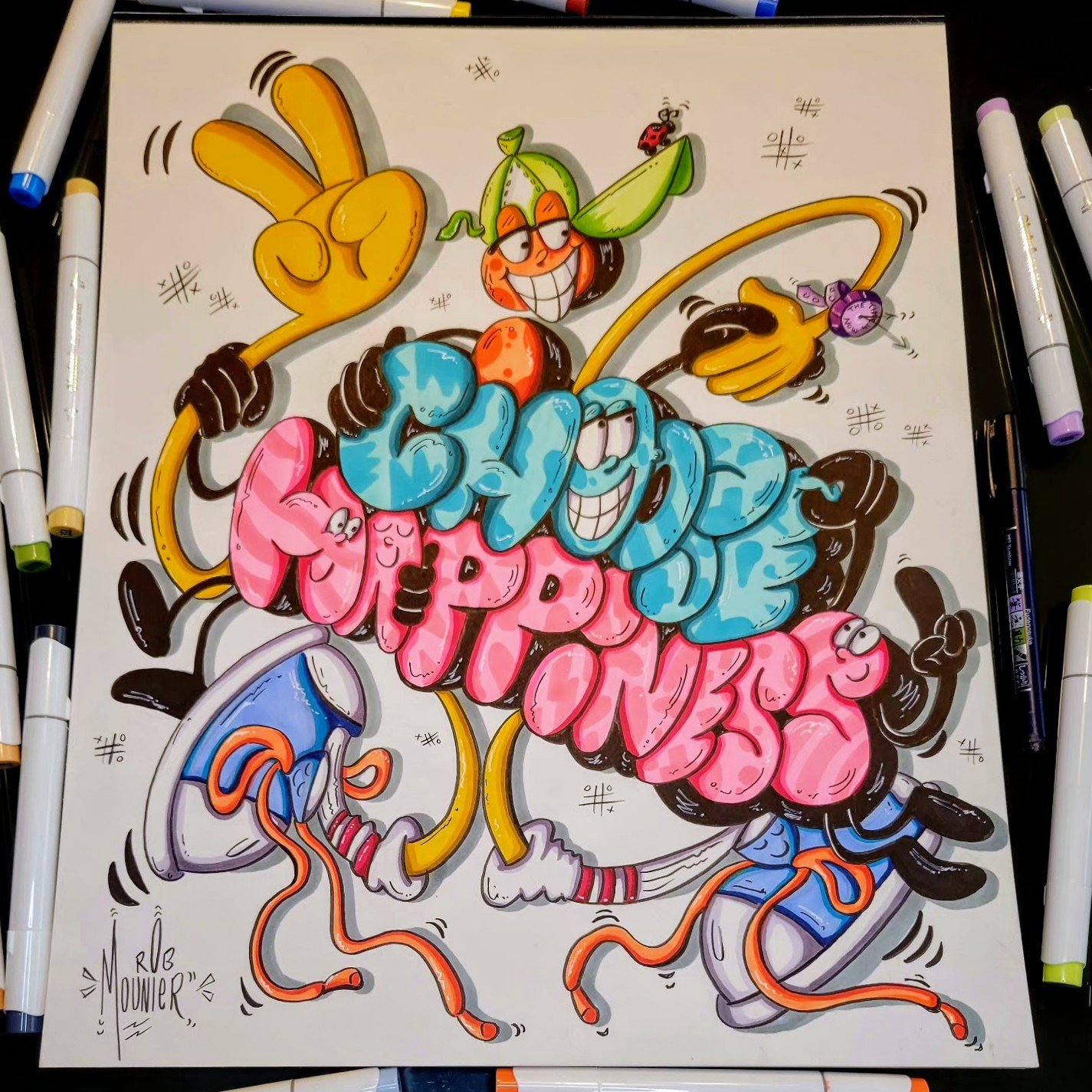 "I Choose Happiness" Original Drawing