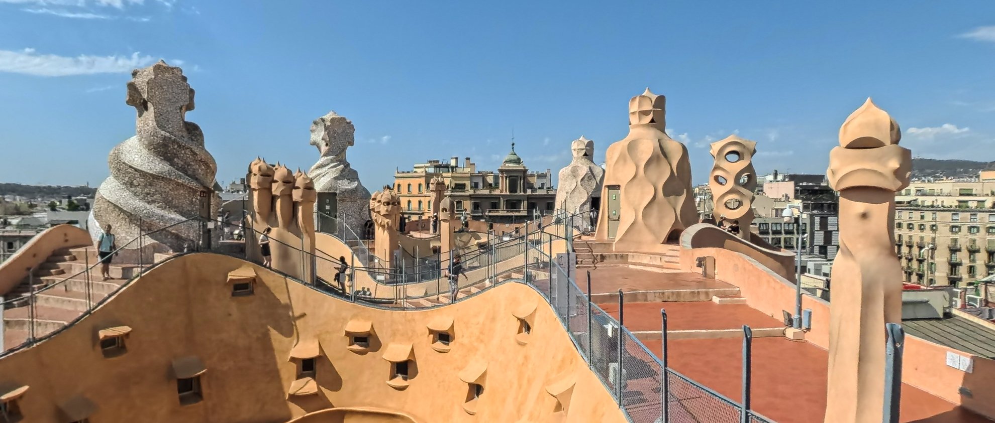 On the roof of La Pedrera House