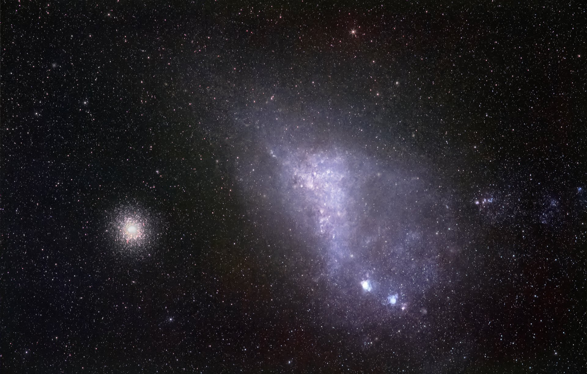 The Small Magellanic Cloud with 47 Tucane taken from Cerro Tololo Inter-American Observatory in Chile on June 9, 2015.
