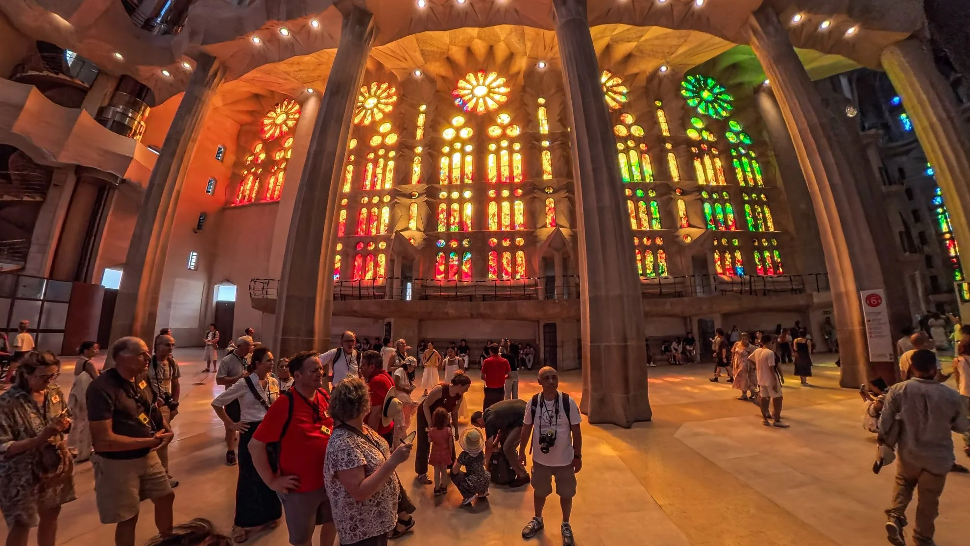 Inside La Sagrada Familia.