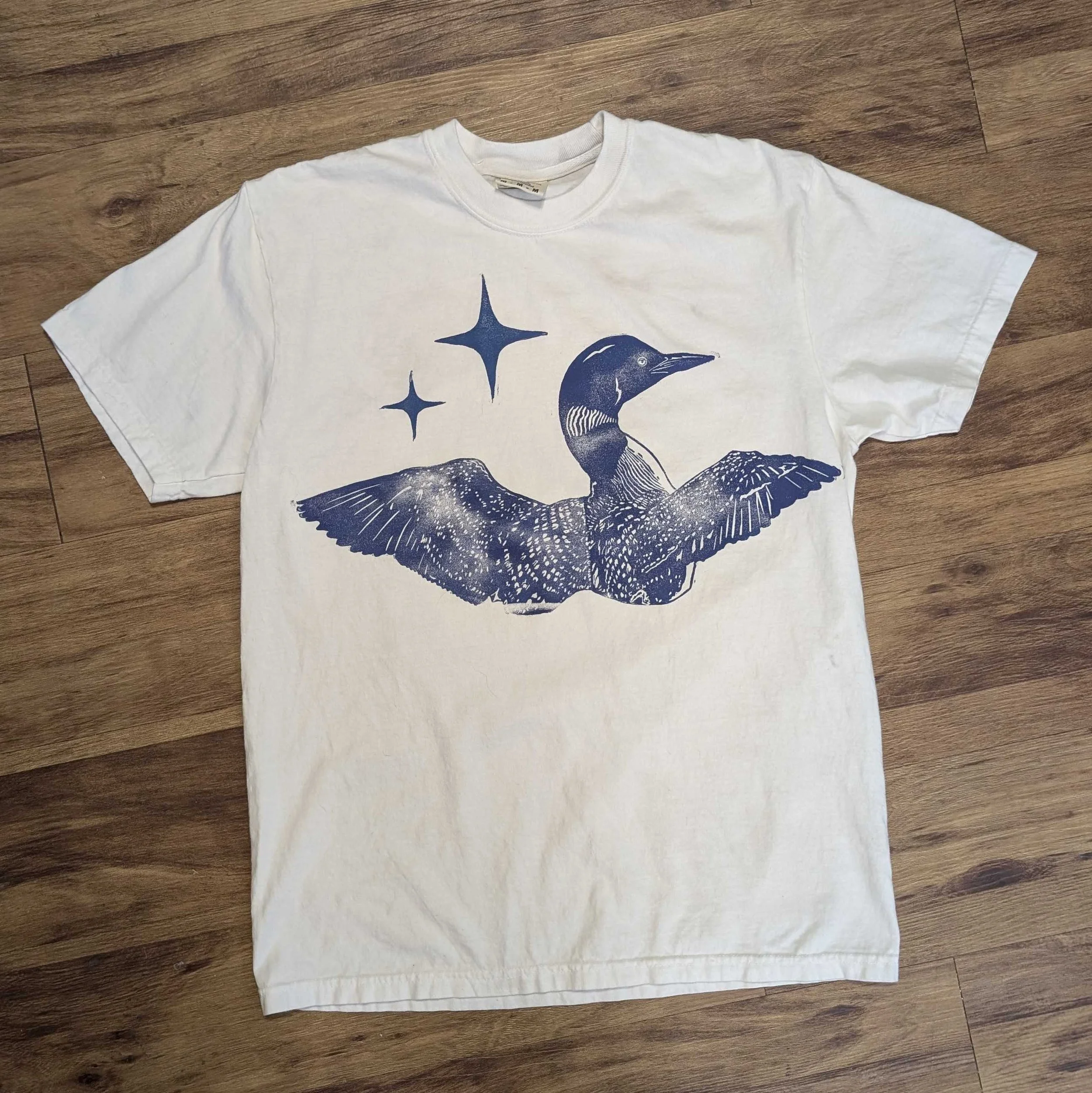 loon shirt white and purple unisex large.jpg