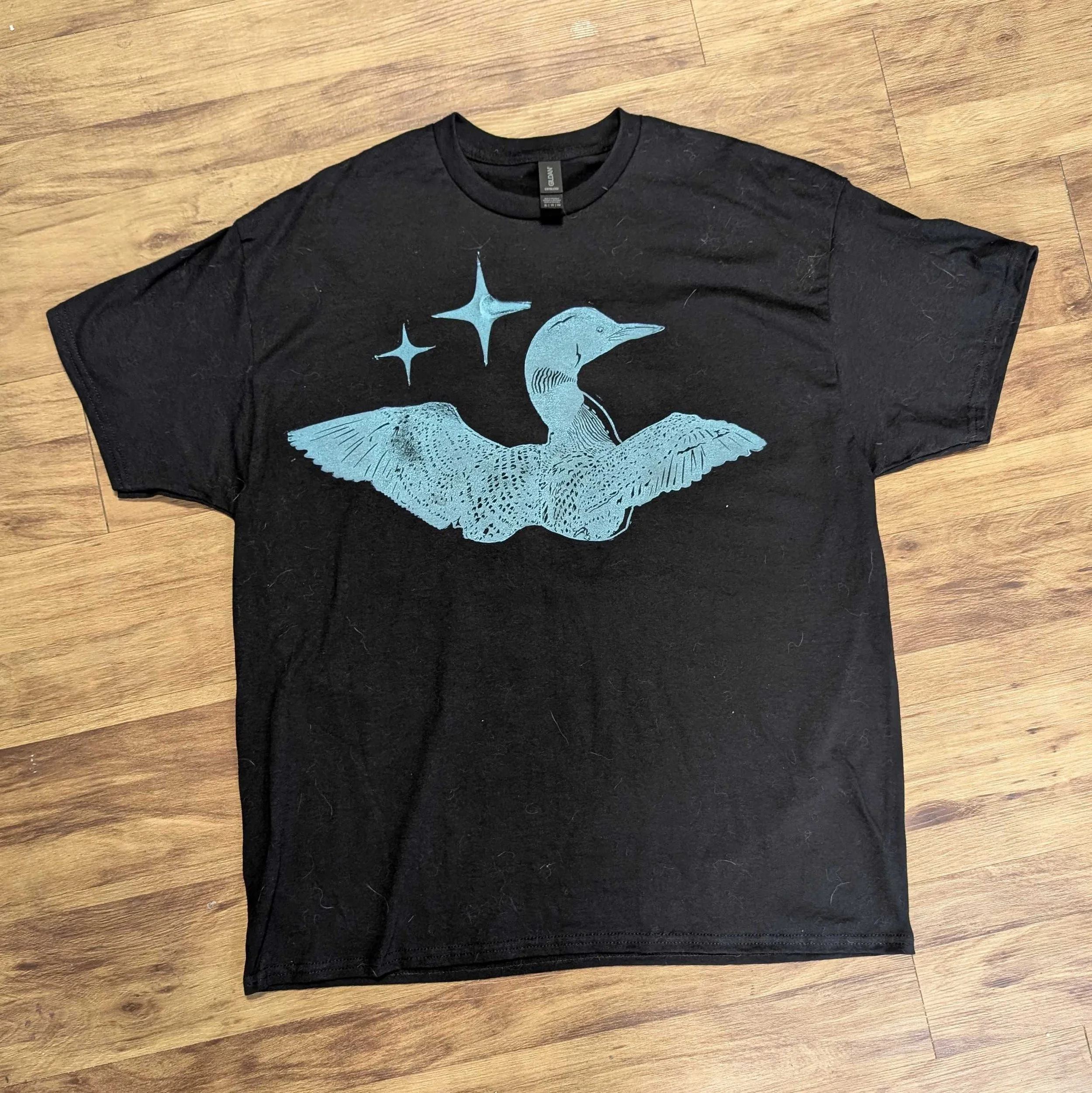 loon shirt black and teal unisex xl.jpg