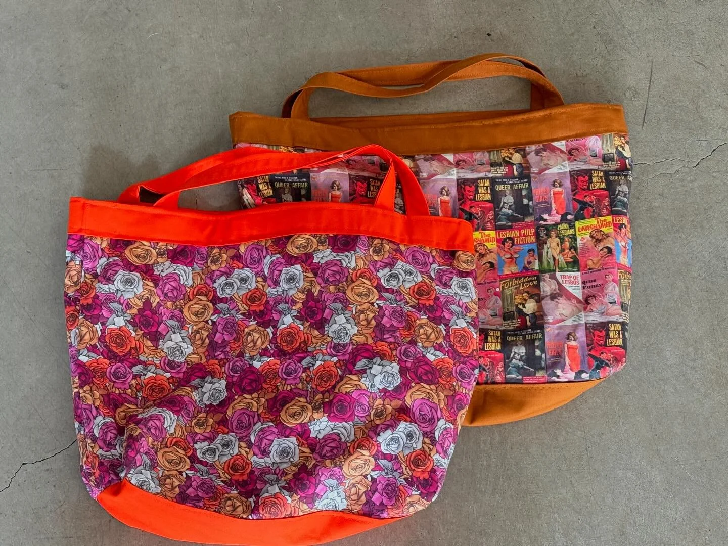 It&rsquo;s been a while, but I finally have the lesbian Shebo Totes up for sale! 

https://jotomas.com/shop/p/shebo-tote 

#gay #queer #lesbians #books #flowers #plaid #checkered #diy #sewing #fabric