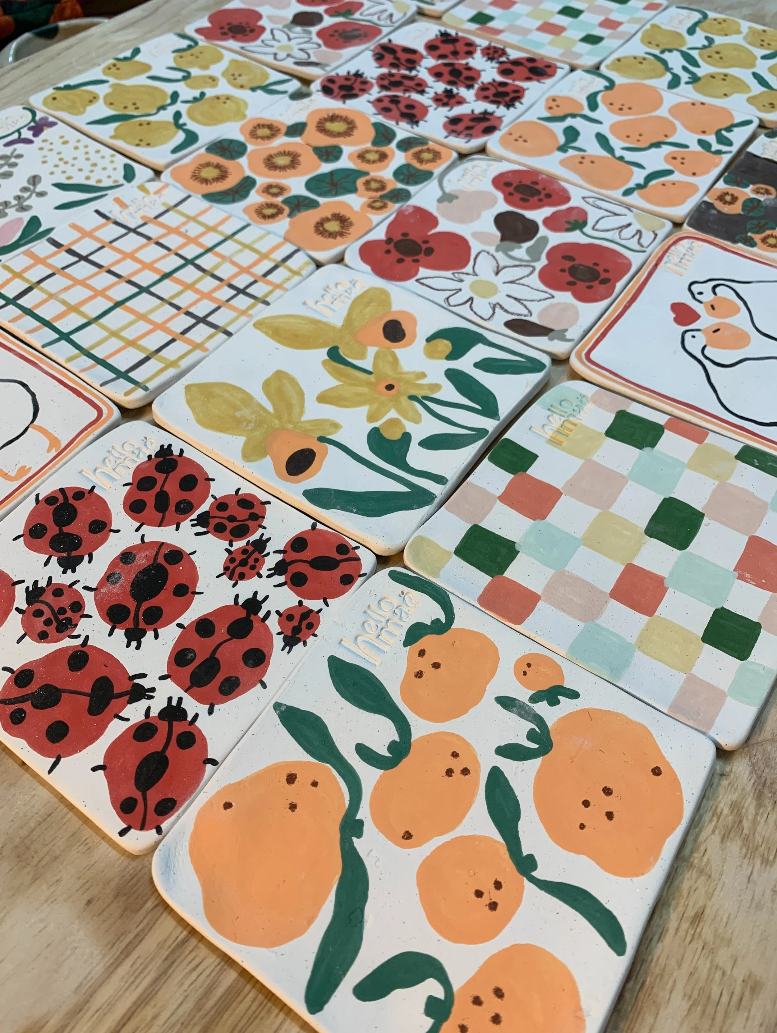 It&rsquo;s Friday here at helloma&euml; 🌷

#itstheweekend #marketprep #handmade #handpainted #packing
