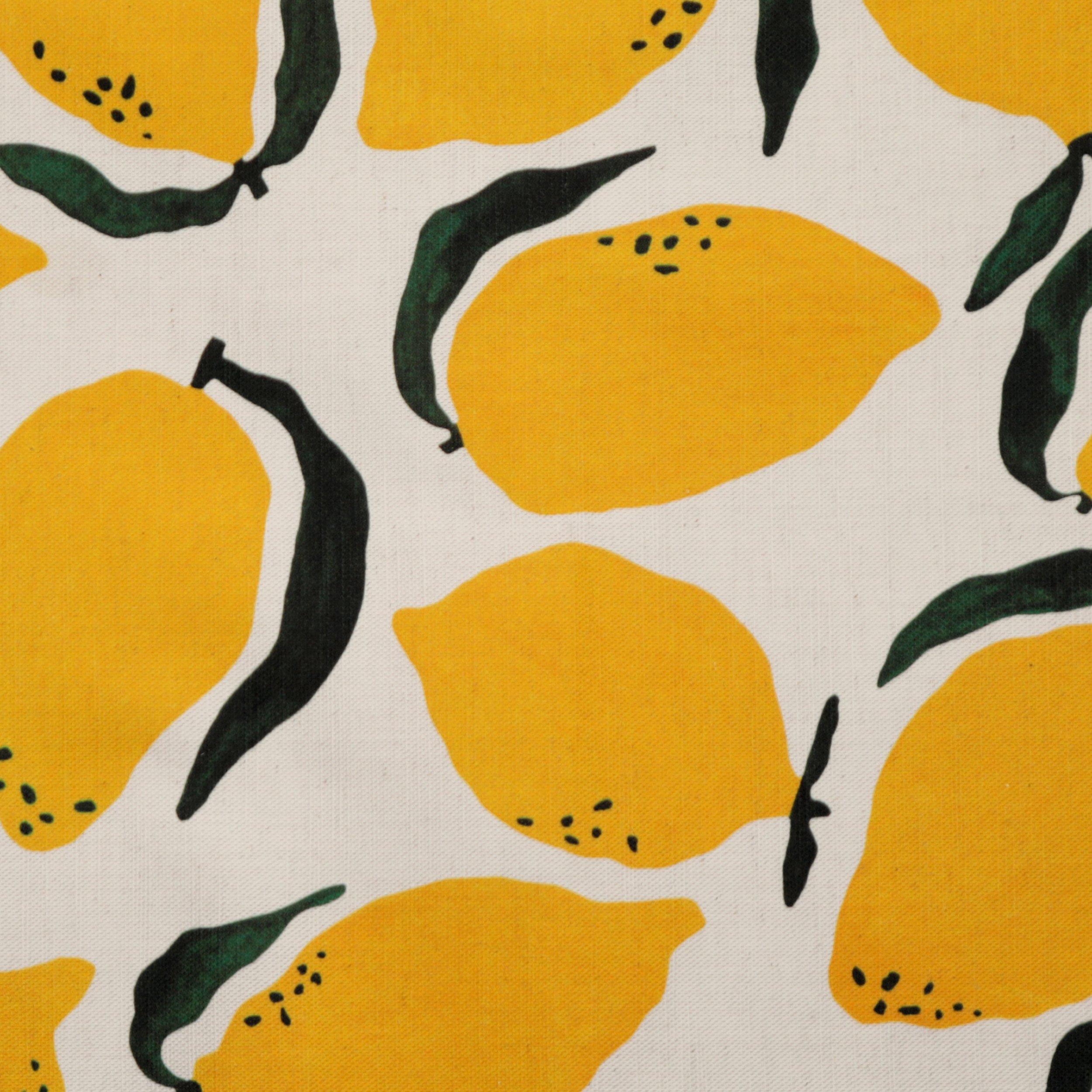 Cotton linen tote bag with a hand-drawn lemon print. Soft, structured, and made in Melbourne.