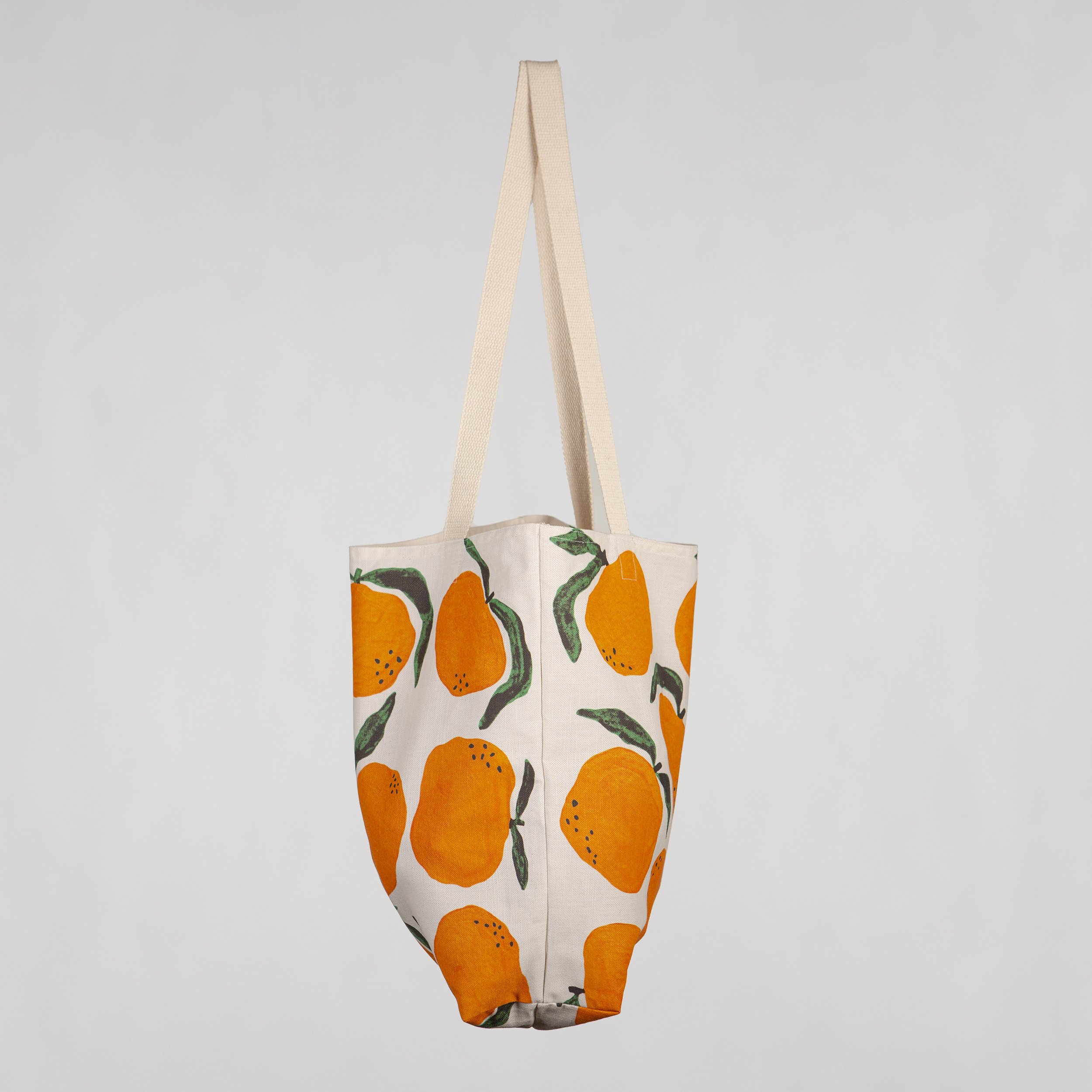Cotton linen tote bag with a hand-drawn mandarin print. Soft, structured, and made in Melbourne.