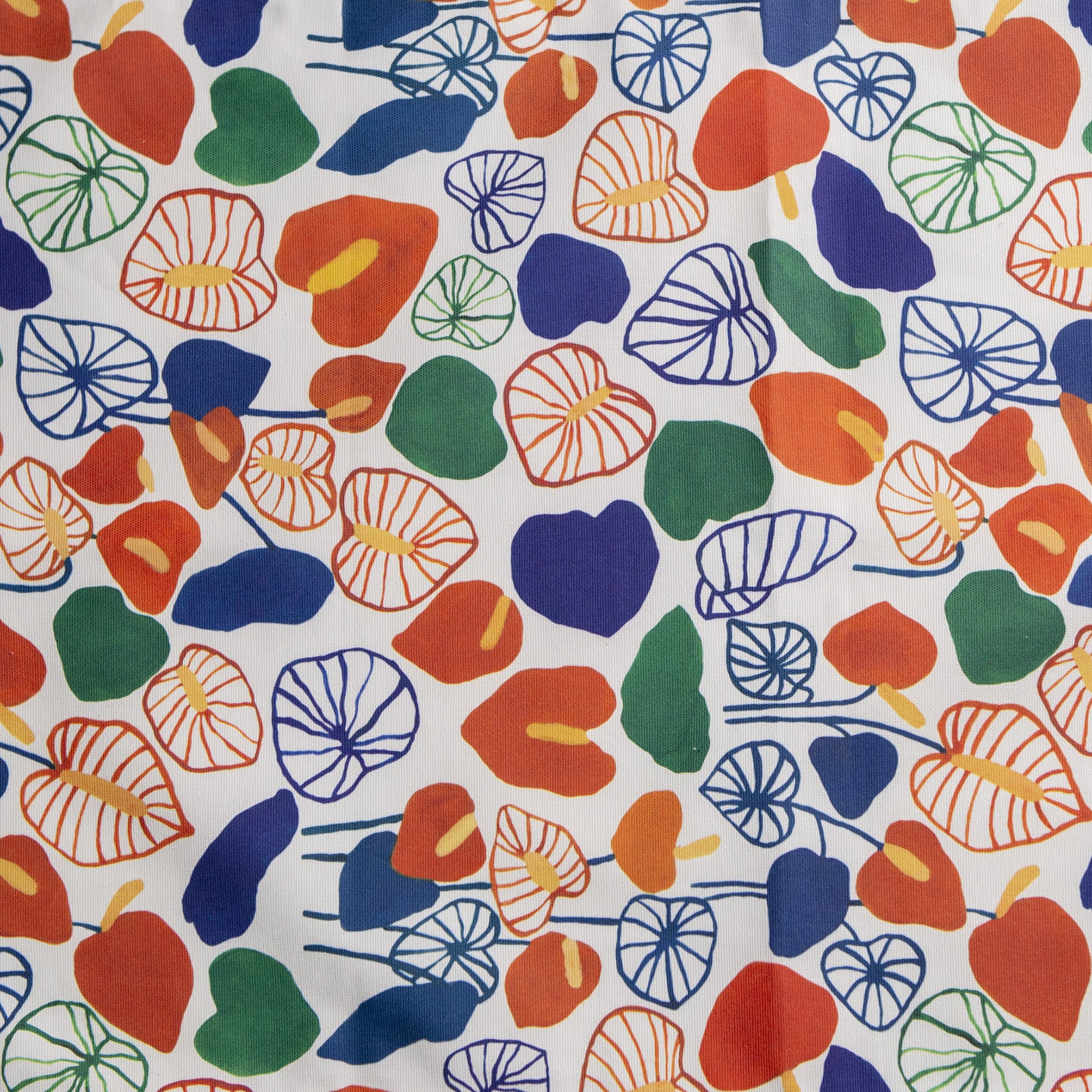 Cotton tea towel featuring a hand-drawn anthurium flower print by hellomaë. digitally printed and made in melbourne