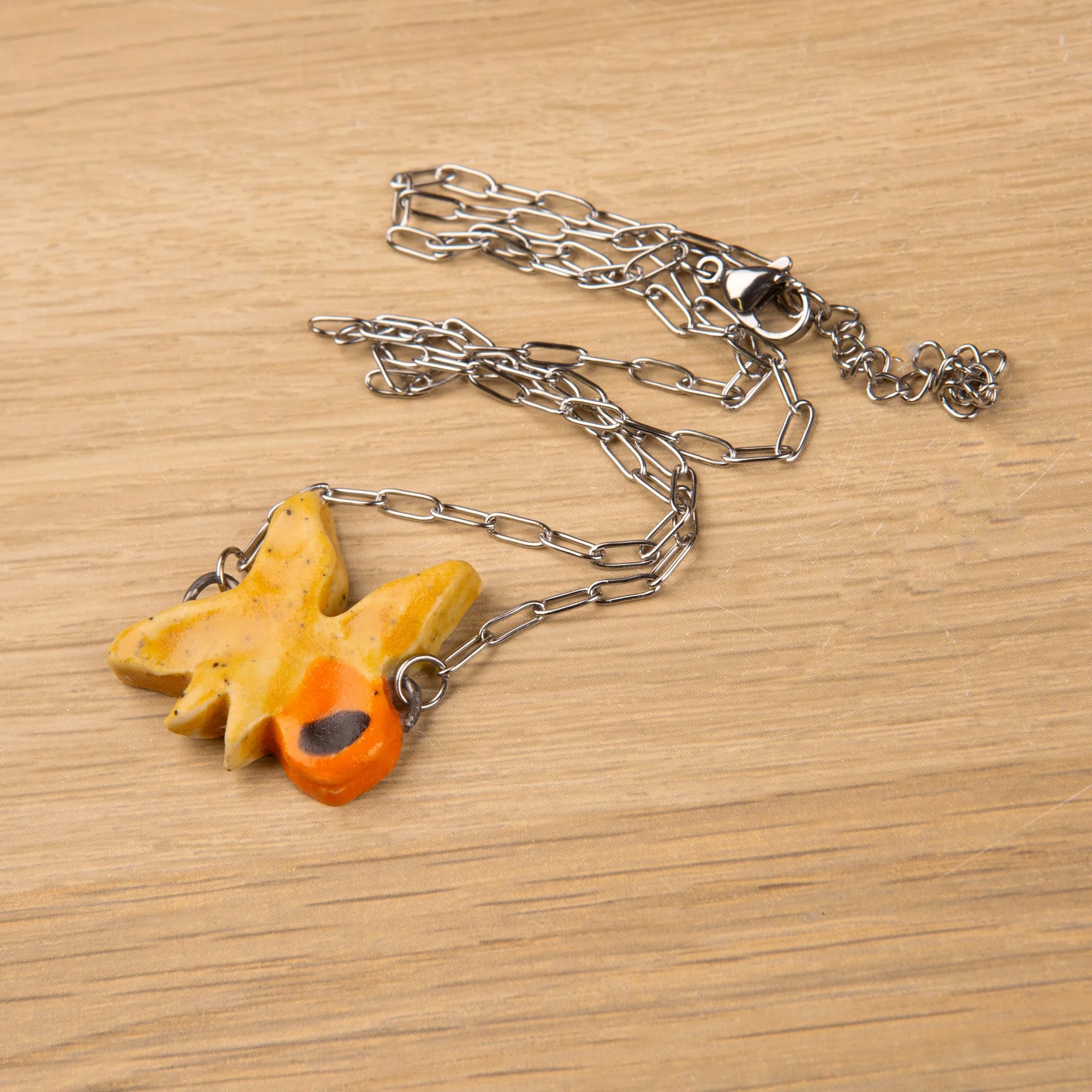 Daffodil Ceramic Pendant Necklace – Handmade and Hand-Painted