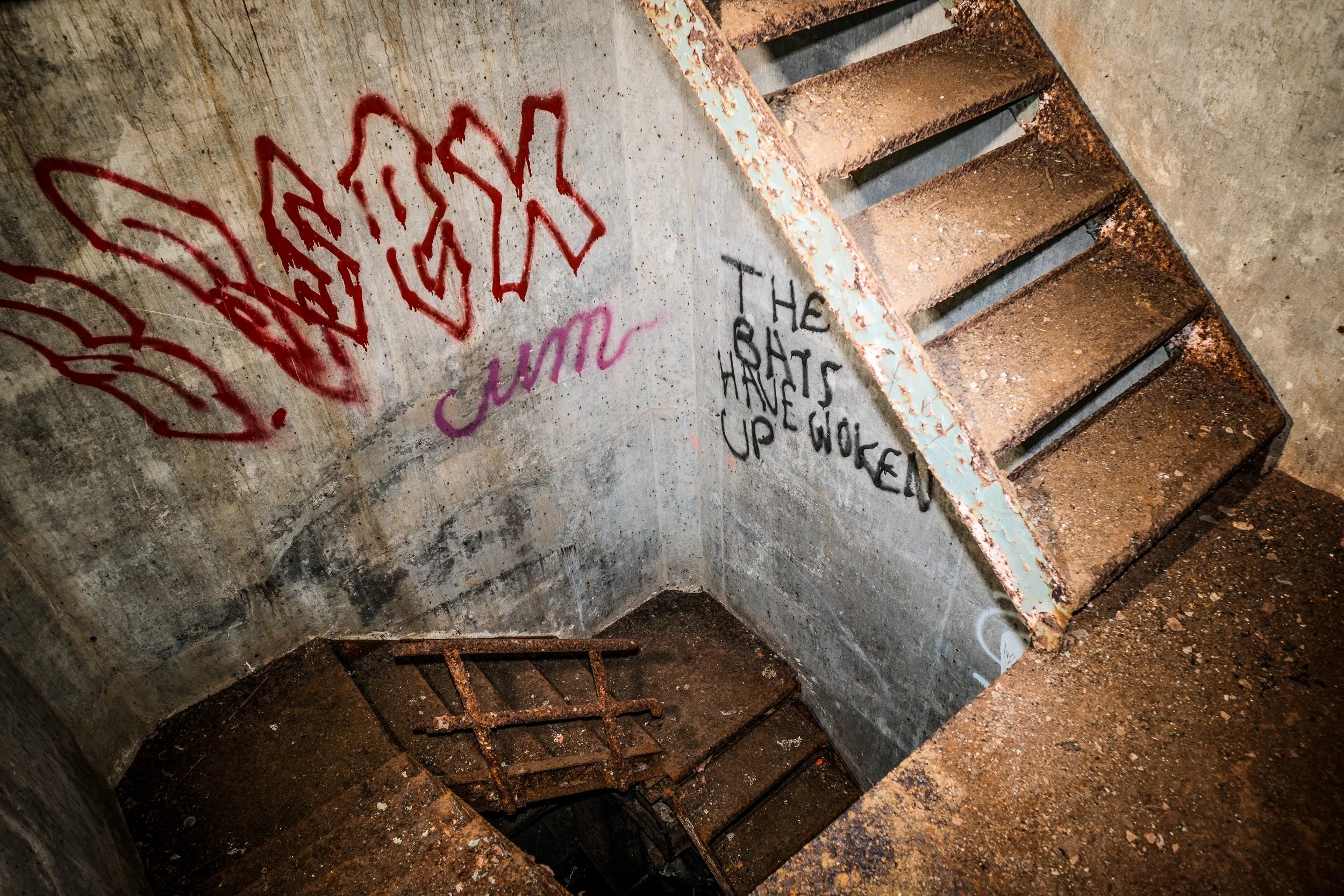 Stairwell leading to the Command Center of an Atlas F ICBM launch site.