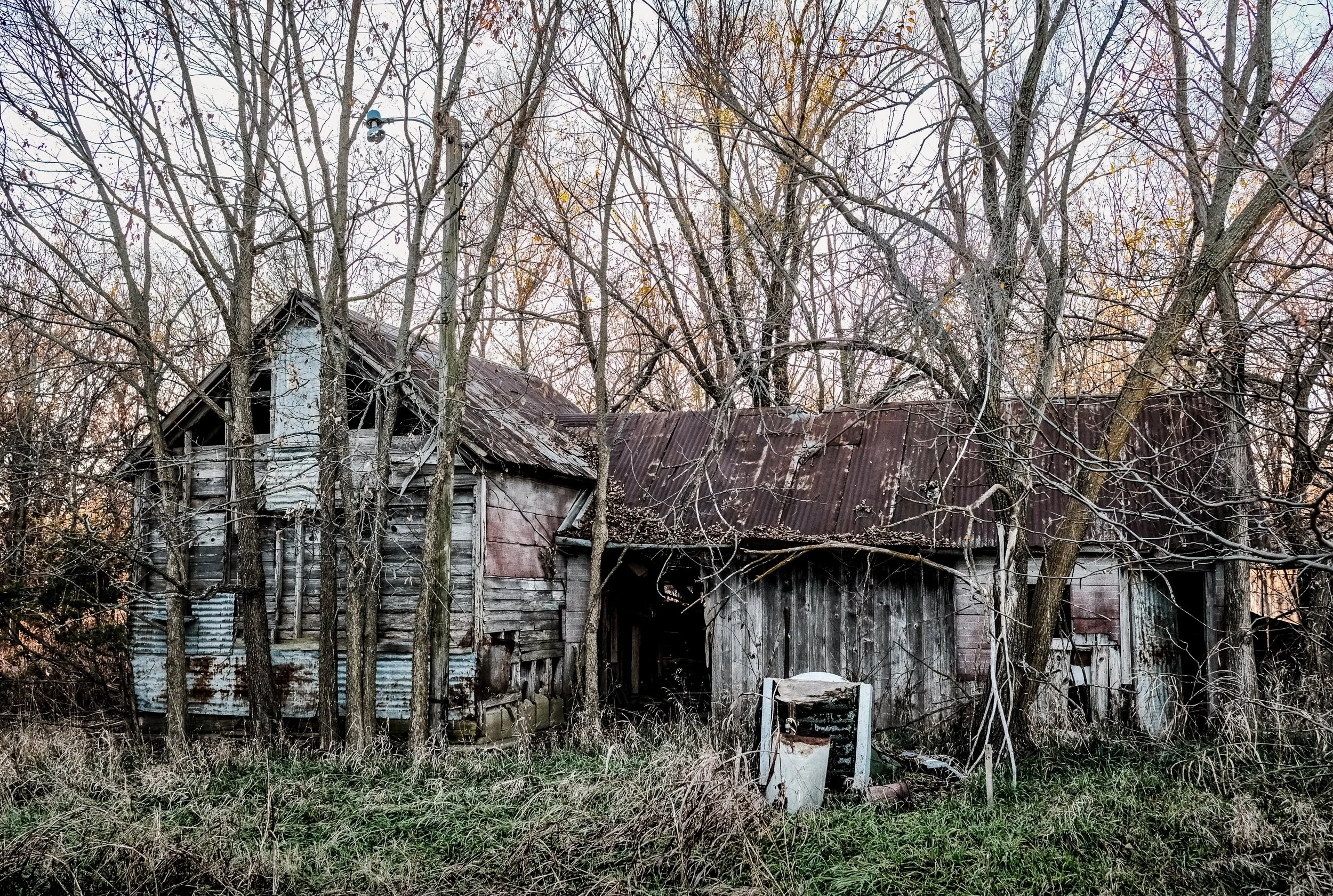Abandoned Building on a Lost and Forgotten Kansas Farm.