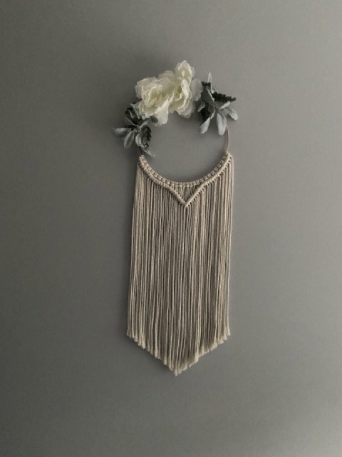Macrame Floral Hoop Hanging