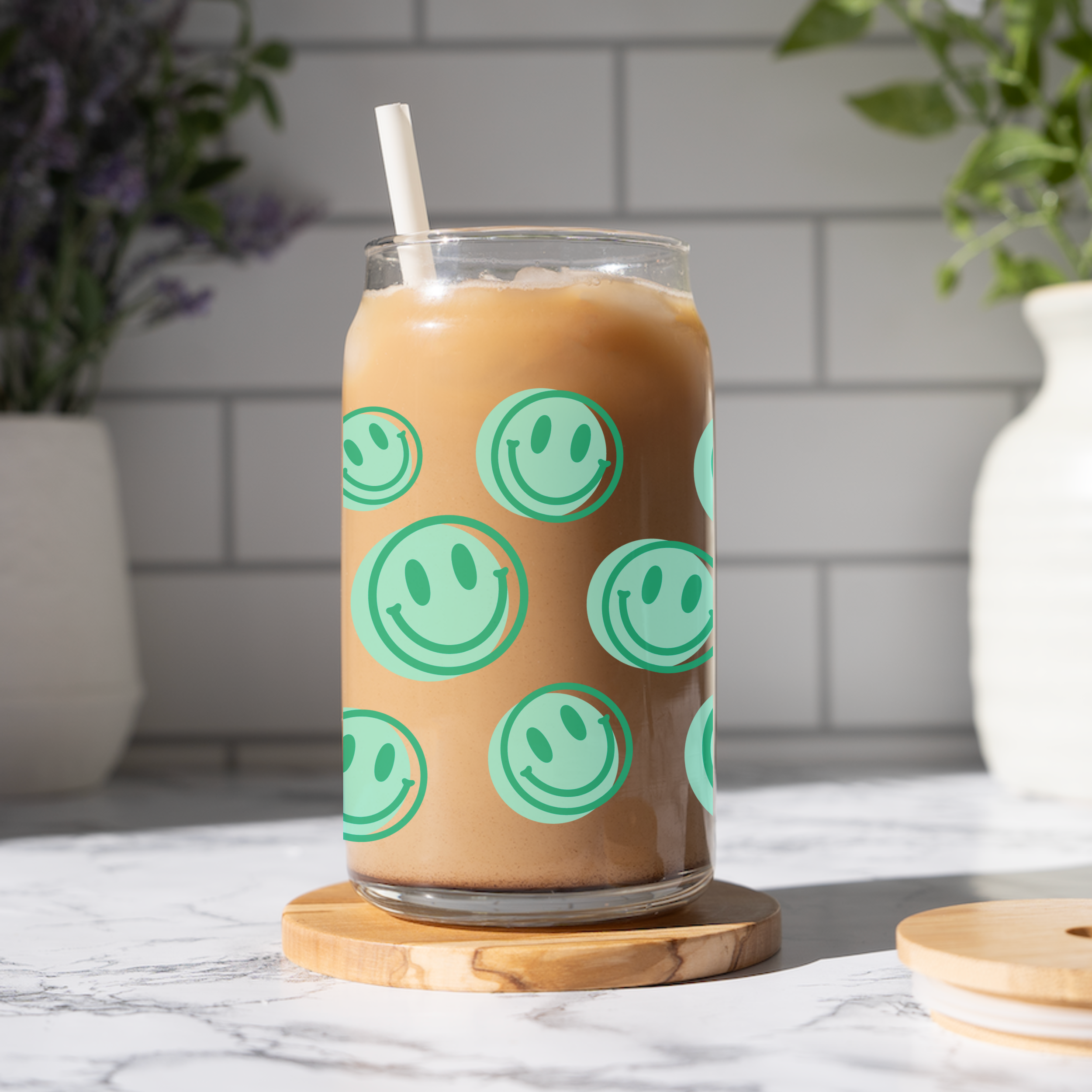 Smiley Face Glass Cup