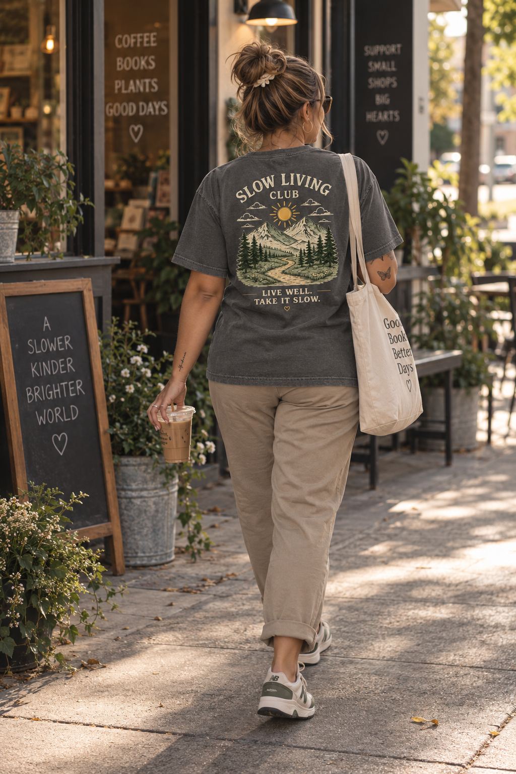 Slow Living Club Tee — Pepper