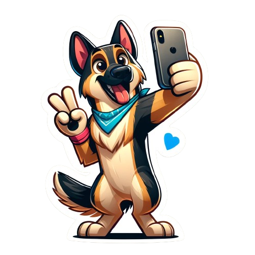 Rocky Dog Selfie Sticker