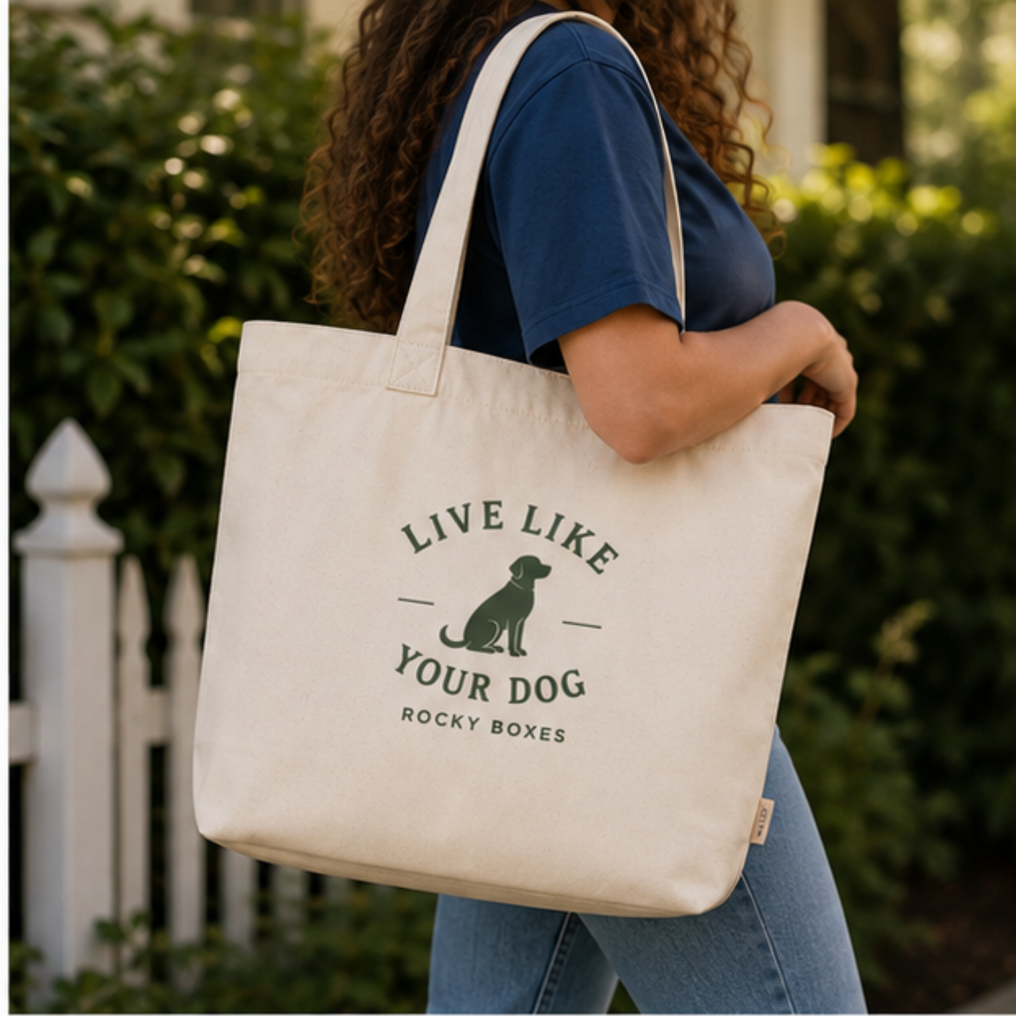 Live Like Your Dog Canvas Tote
