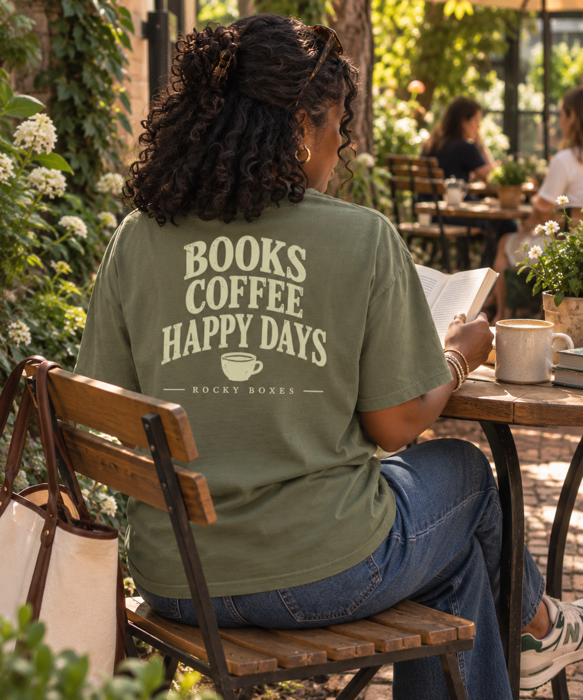 Books, Coffee, Happy Days Tee