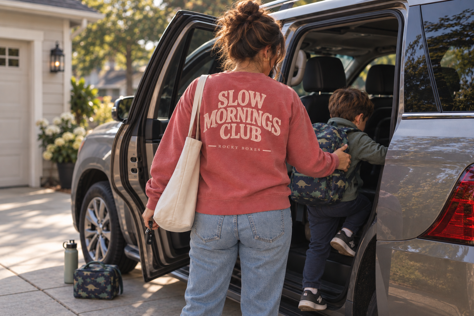 Slow Mornings Club Coral Sweatshirt