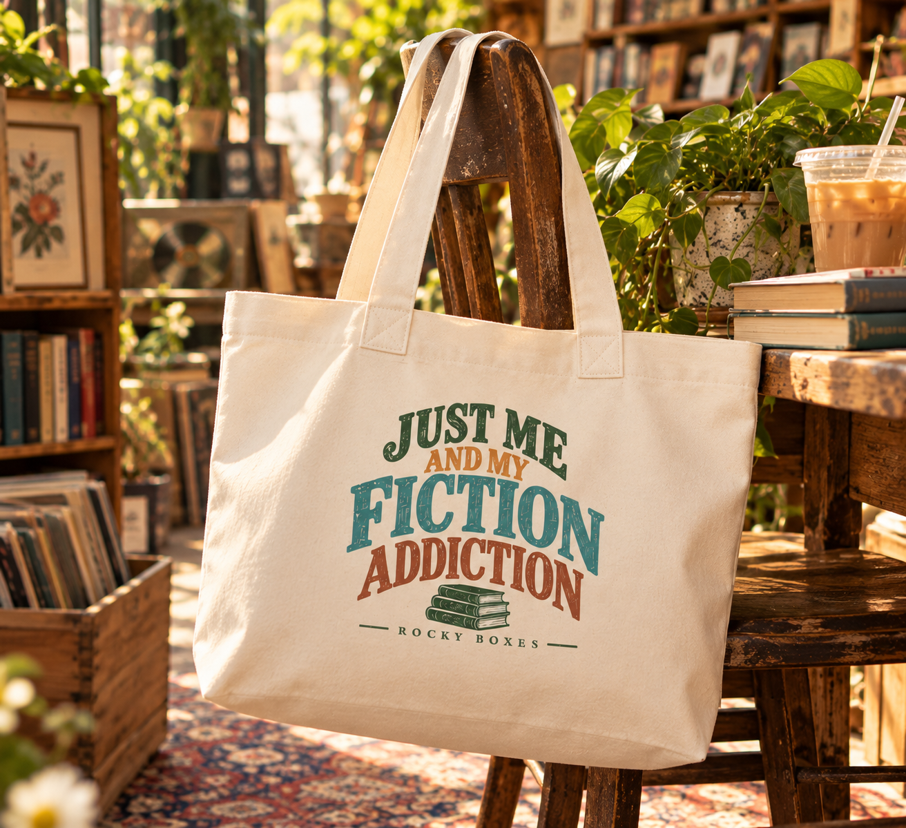 Just Me and My Fiction Addiction Tote