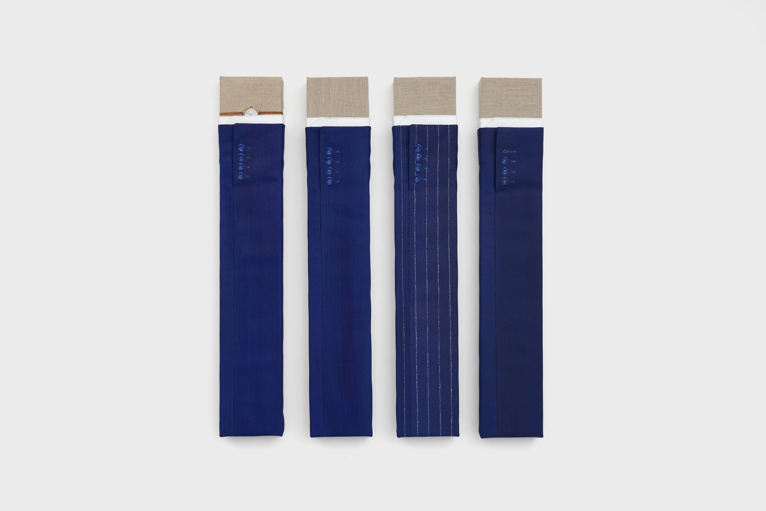 Sardines, 2026 | Oil and thread on linen | 70cm x 60cm x 5cm