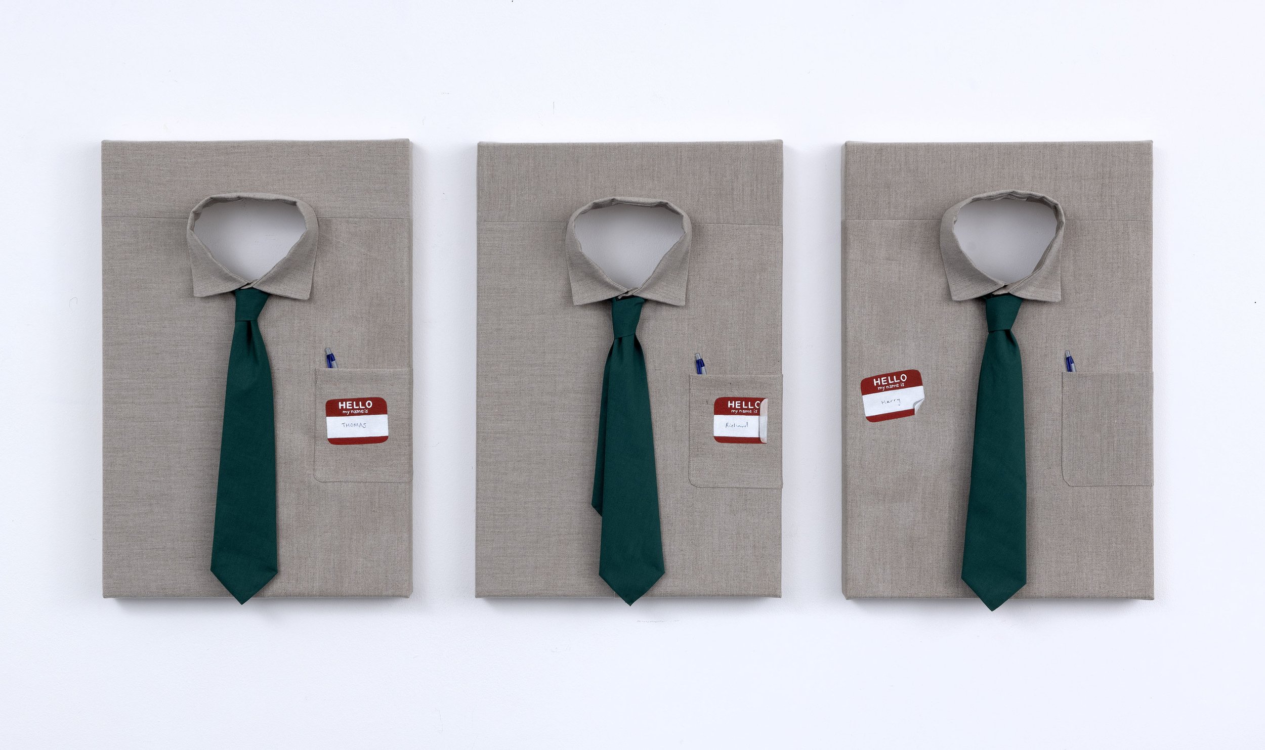 The Ice breaker, 2026 | Oil, thread and hand-dyed cotton on linen | 60cm x 138cm x 9cm