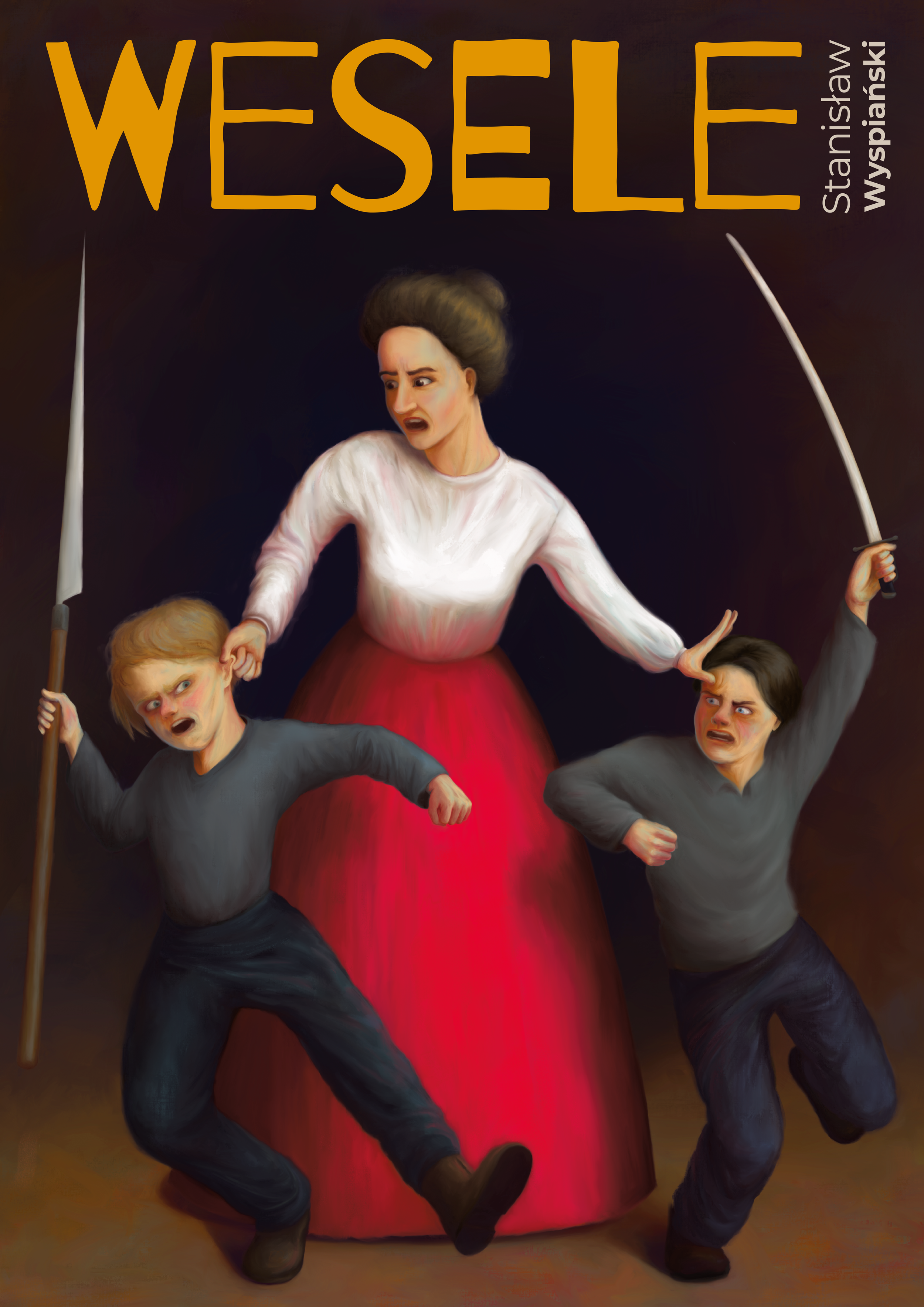 Poster for one of the most important Polish plays, The Wedding by Stanisław Wyspiański.